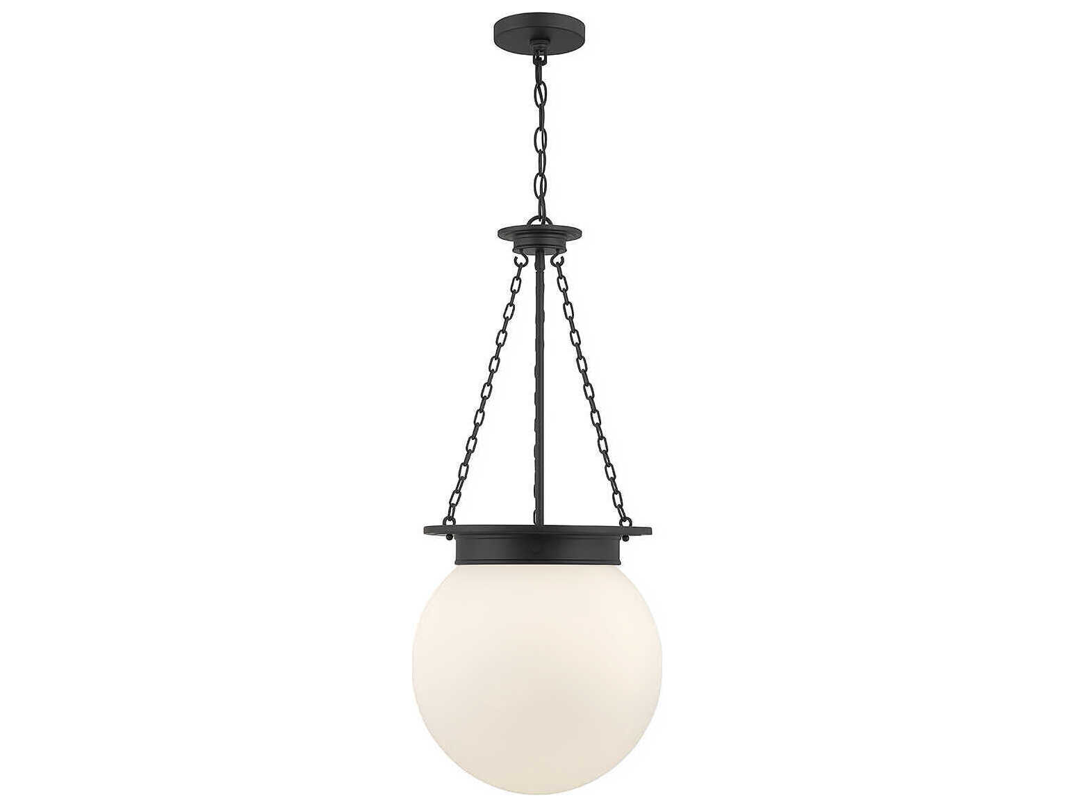 Savoy House Manor 13" 3Light Matte Black Glass Globe Pendant SV73901389