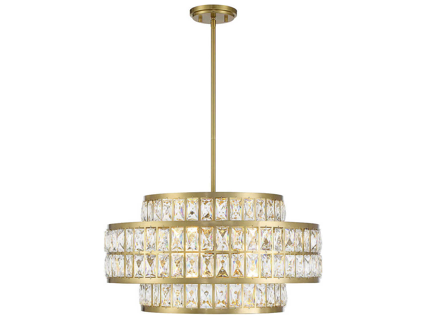 Savoy House Renzo 22" 4Light Warm Brass Crystal Pendant SV790464322