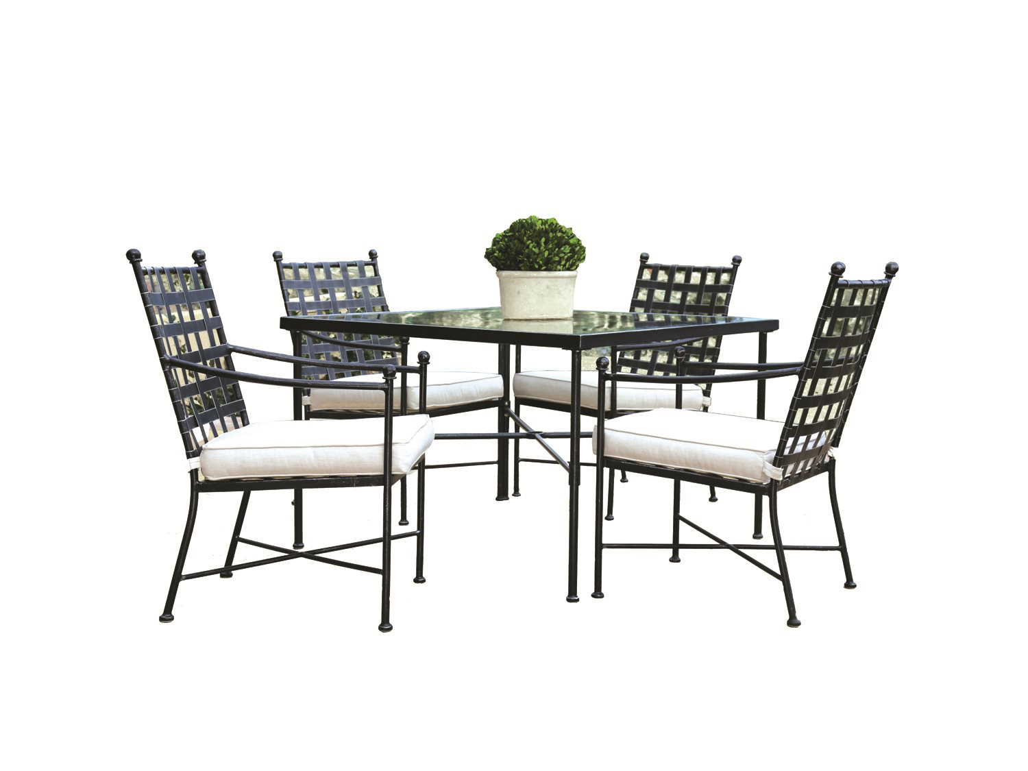Sunset West Provence Wrought Iron Dining Chairs with Dining Table