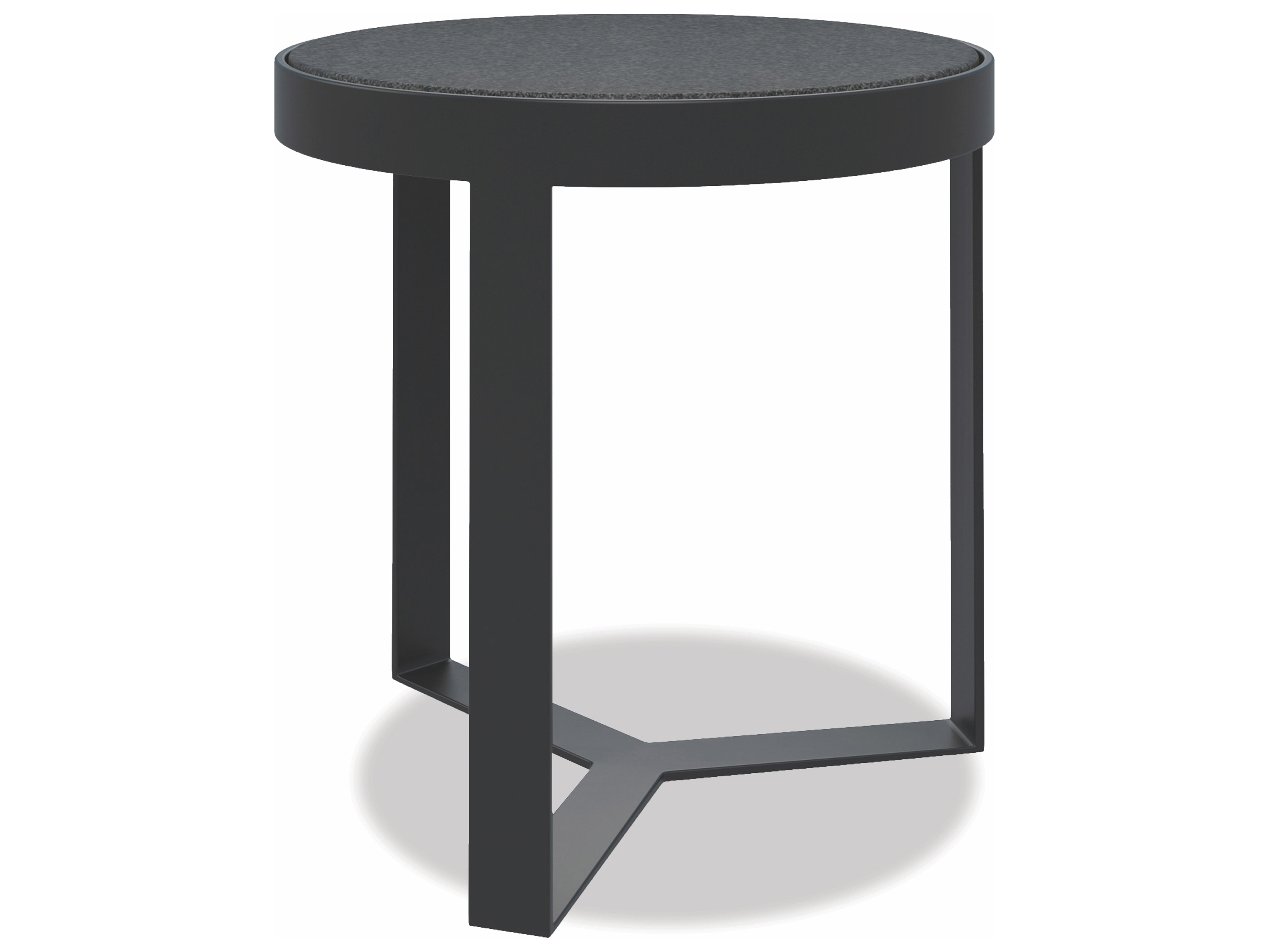 Sunset West Honed Granite Aluminum 18'' Wide Round End Table 4715ET