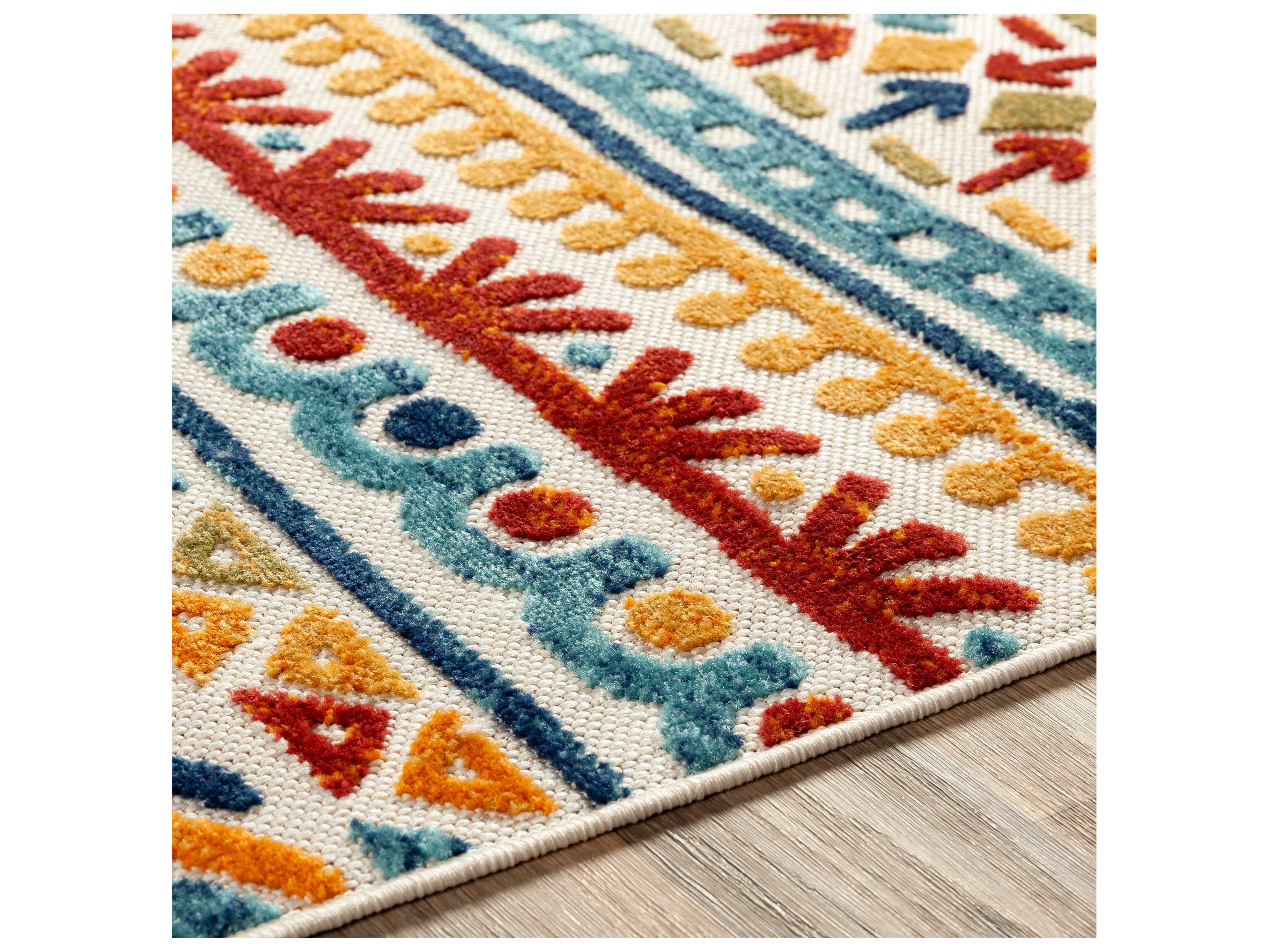 Surya Big Sur Aqua / Mustard / Taupe Rectangular Area Rug SYBSR2314REC