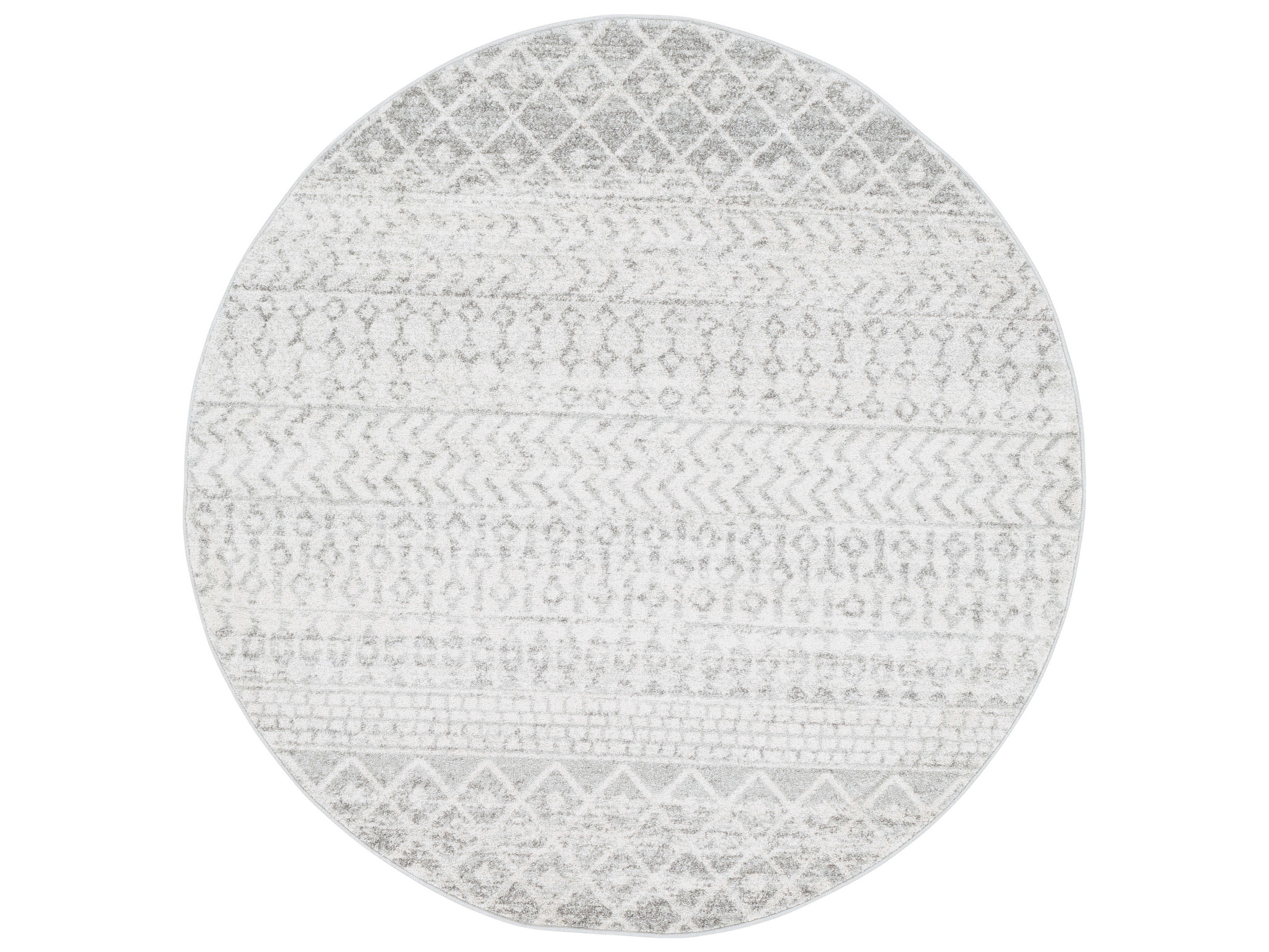 Surya Elaziz Light Gray / White Round Area Rug SYELZ2308ROU