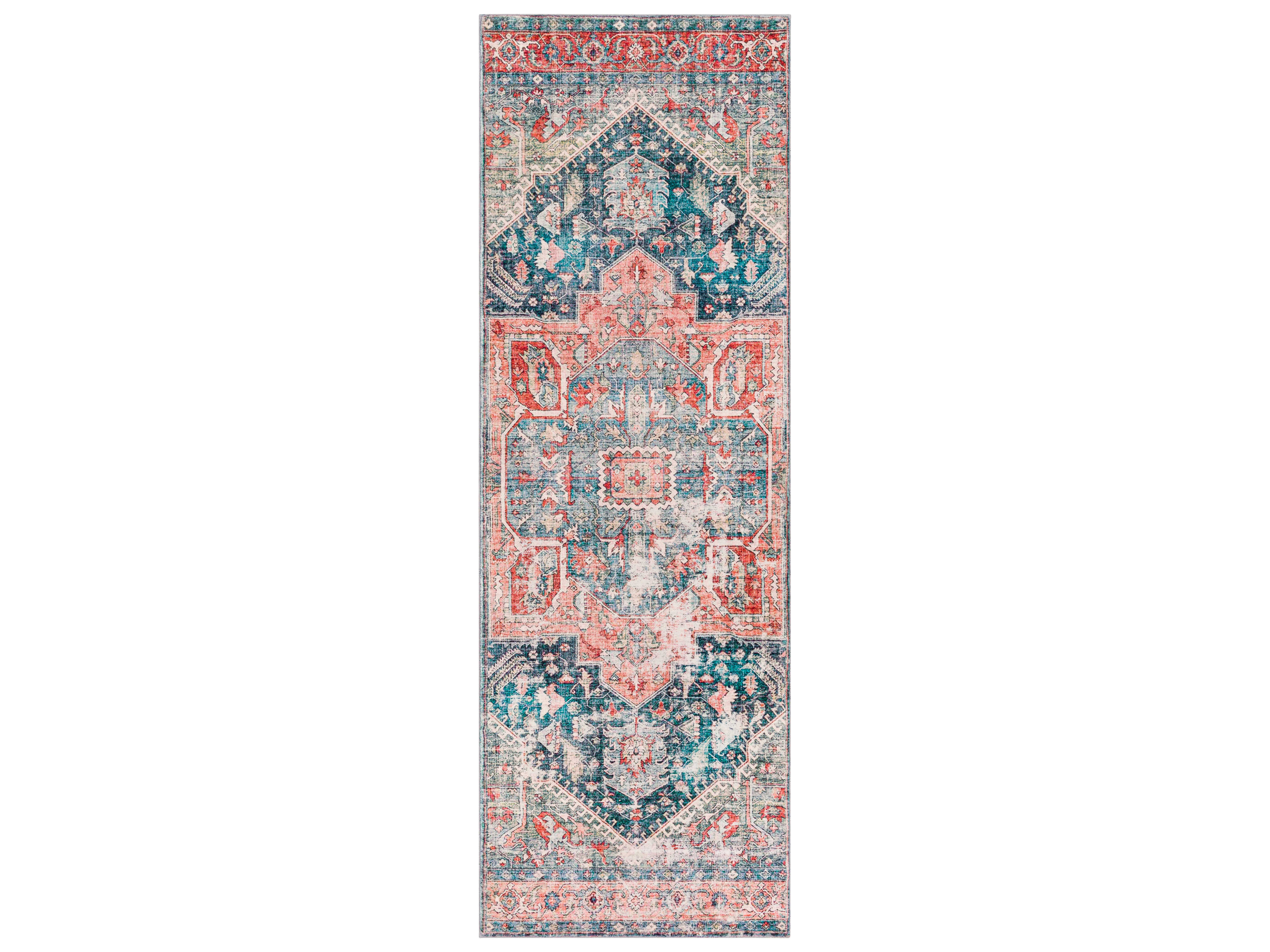 Surya Erin Burnt Orange / Brick Red / Dusty Pink Runner Area Rug