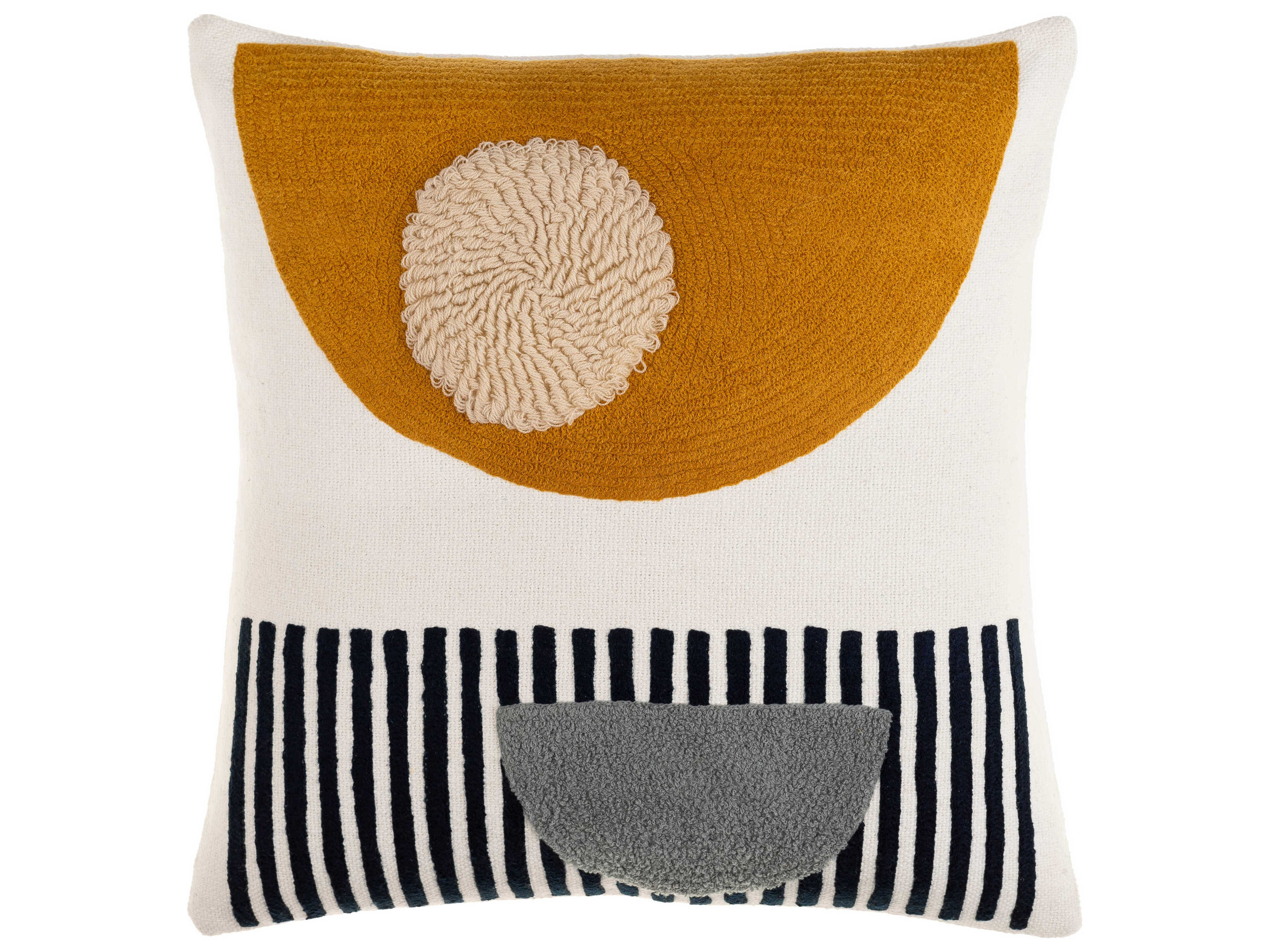 Surya Novel Cream / Mustard / Dark Blue Pillow SYNVE003