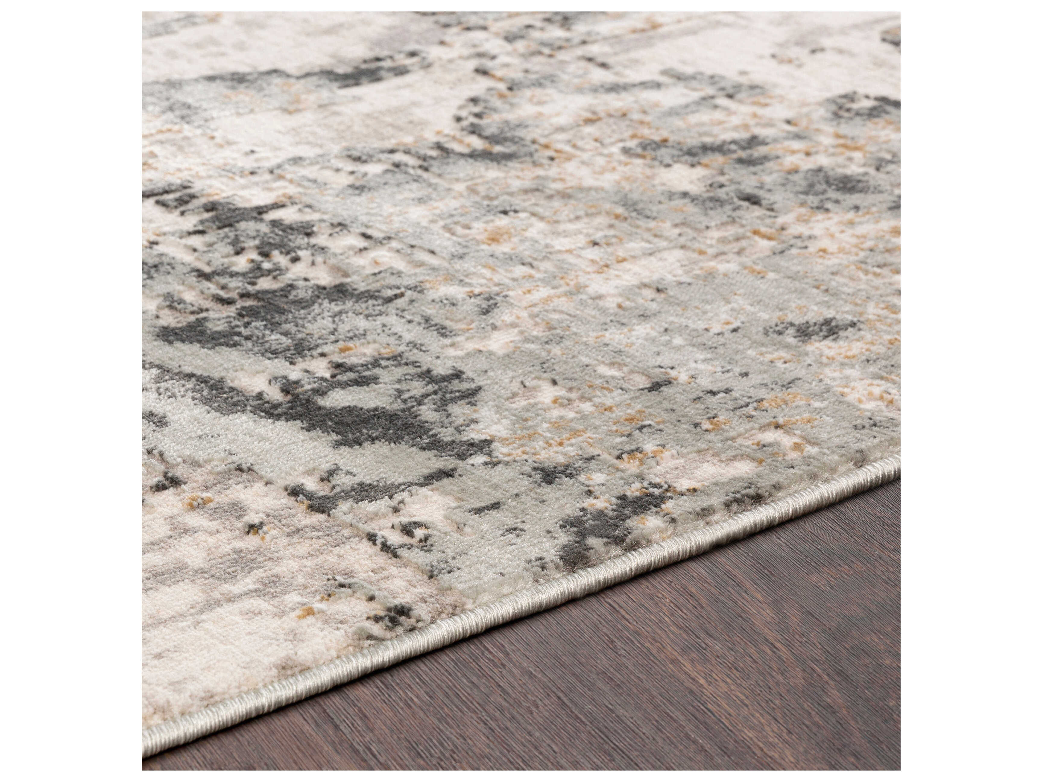 Surya Quatro Silver Gray / Medium Tan White Charcoal Rectangular Area