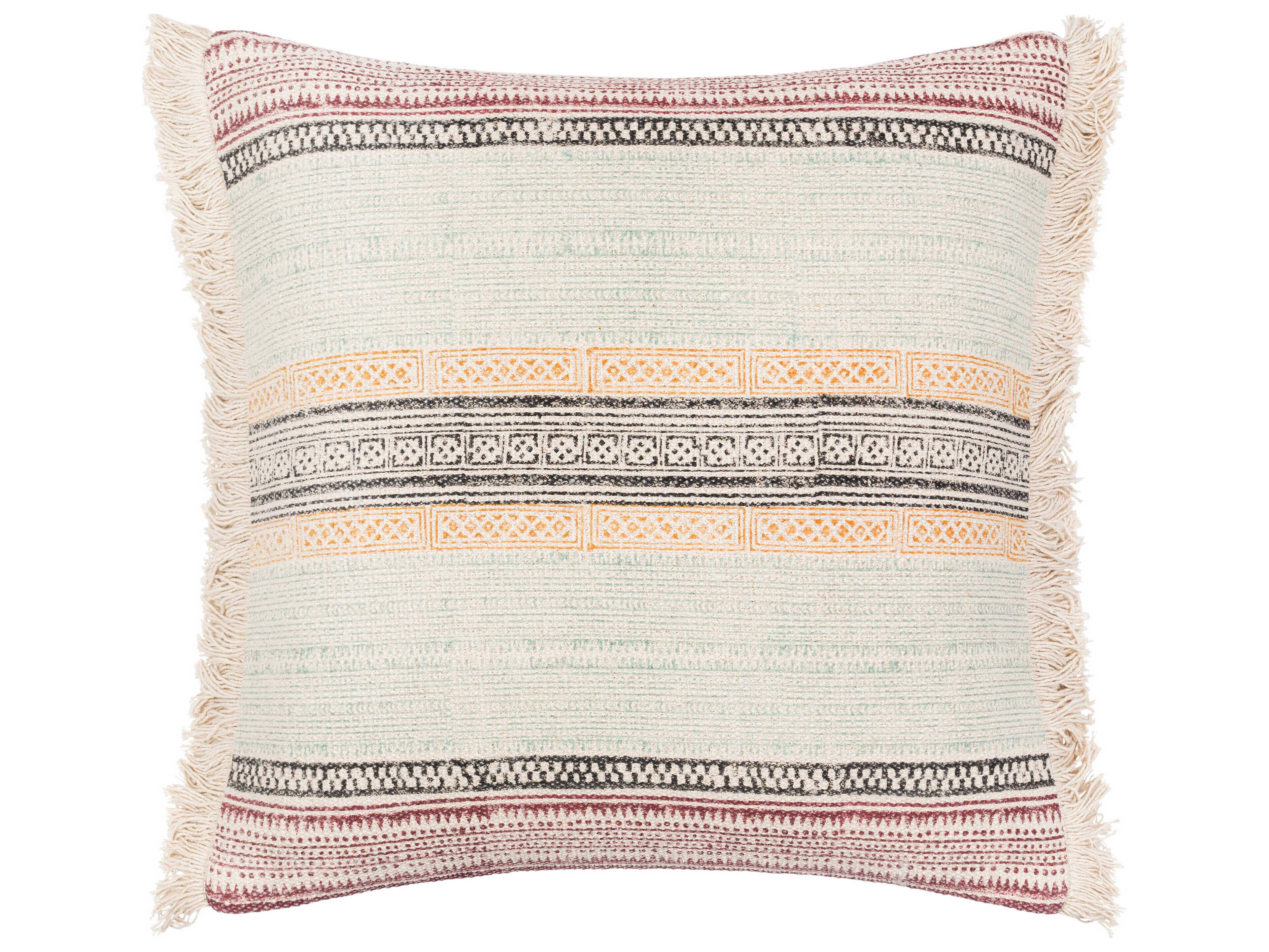 Surya Zendaya Burgundy / Ivory / Aqua Pillow SYZEN001