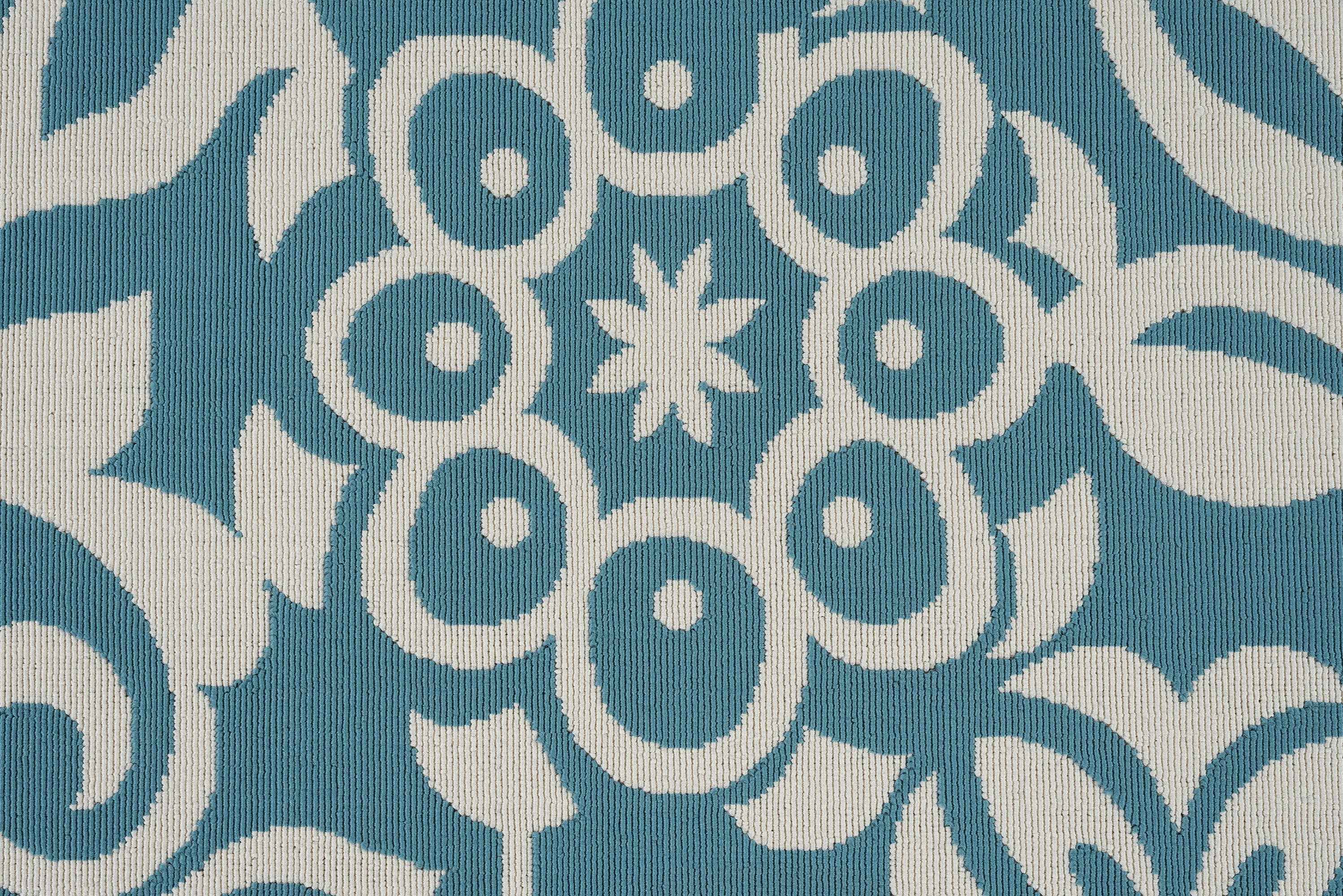 Tayse Rugs Garden City Tahari Aqua Rectangular Area Rug TAGCT1030REC