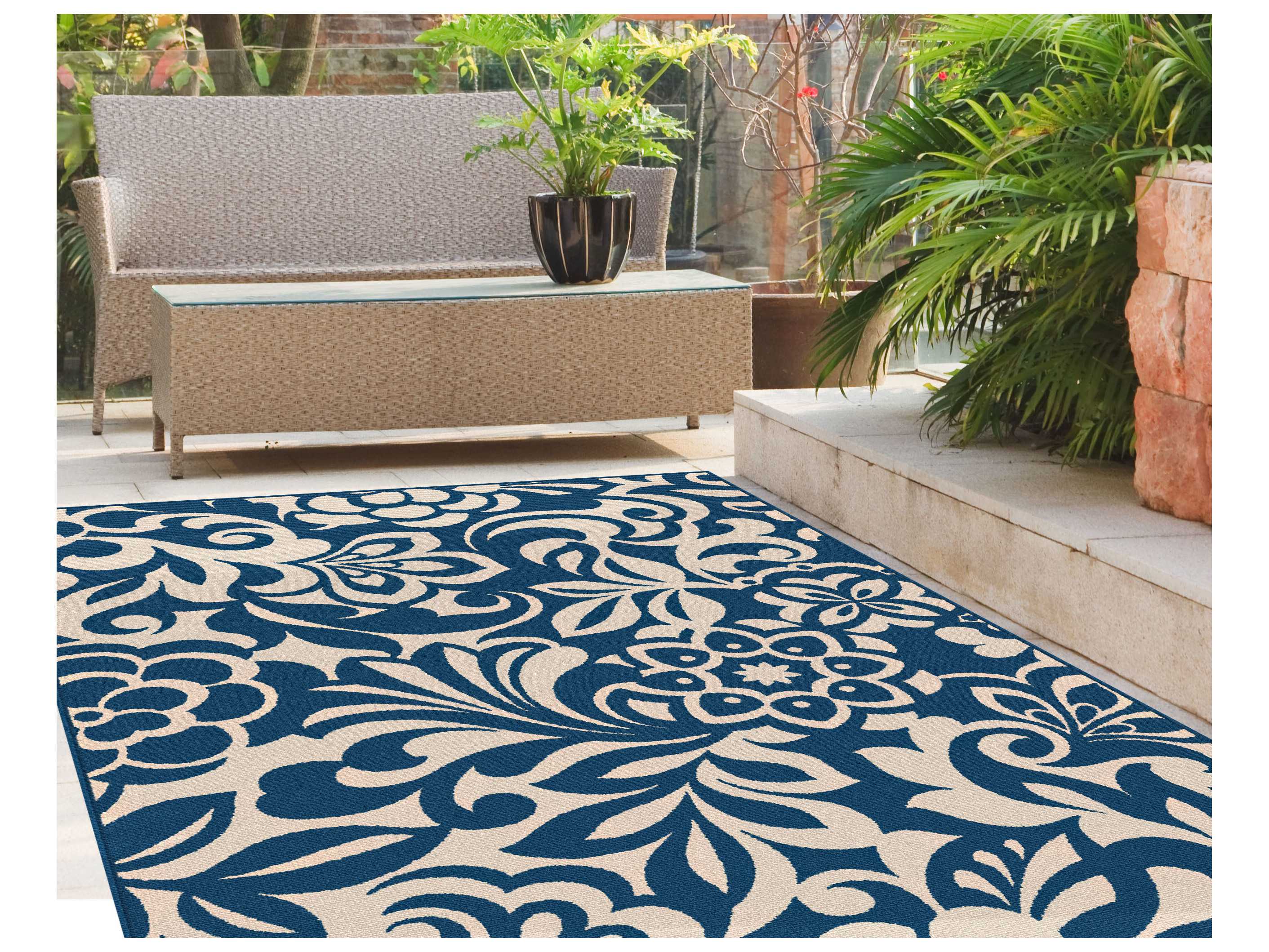 Tayse Rugs Garden City Tahari Rectangular Navy & Ivory Area Rug TAGCT1031