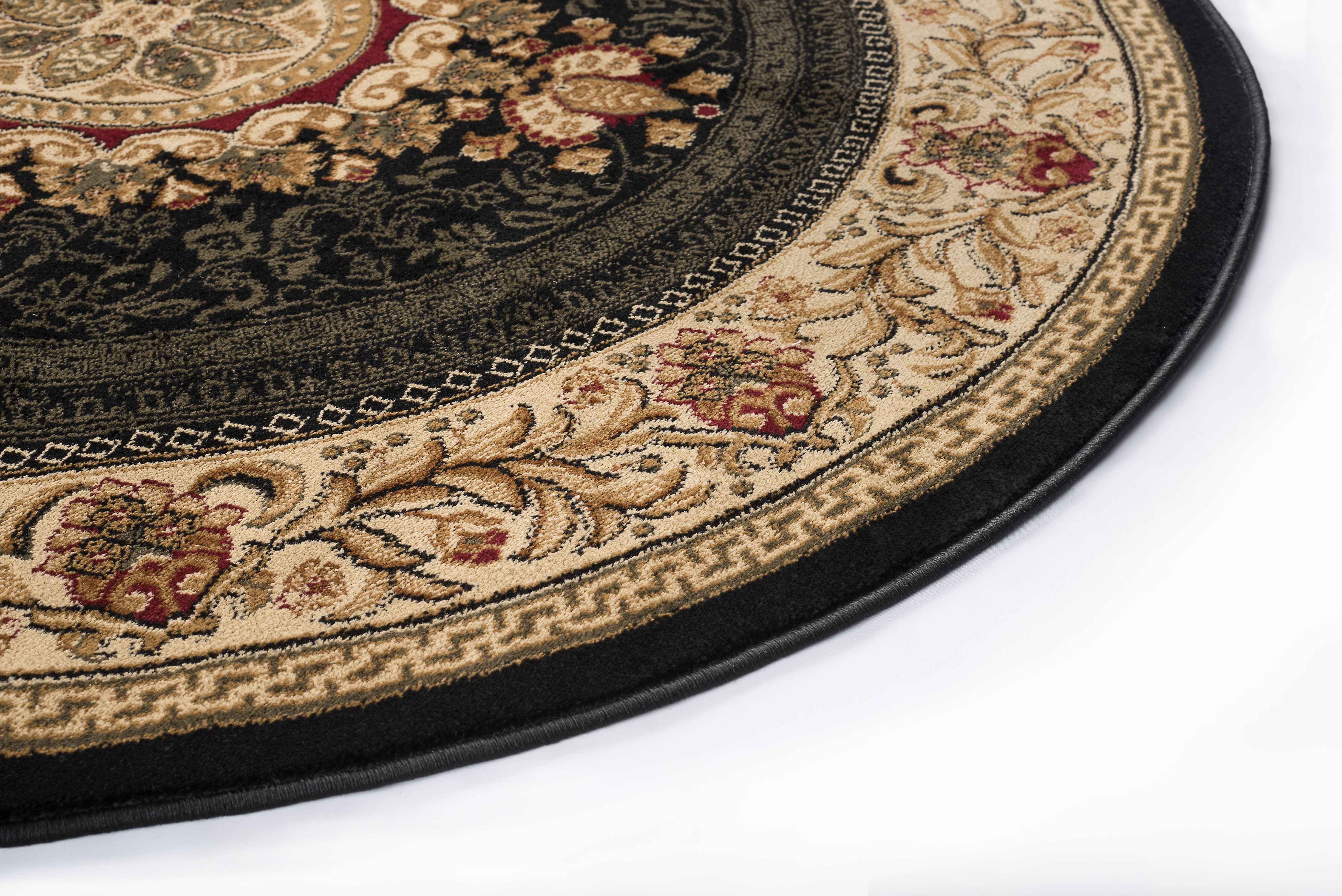 Tayse Rugs Sensation Jayden Black Round Area Rug TASNS4673ROU