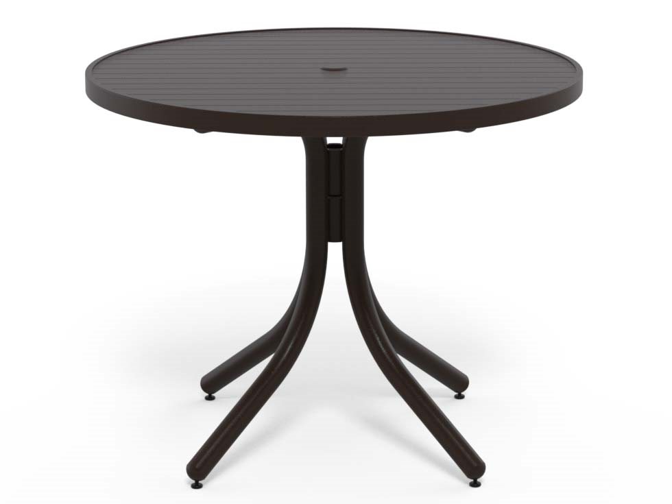 Telescope Casual Aluminum Slat Top 36'' Wide Round Dining Height Table