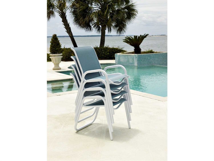 Telescope Casual Gardenella Sling Aluminum Stackable Dining Arm Chair