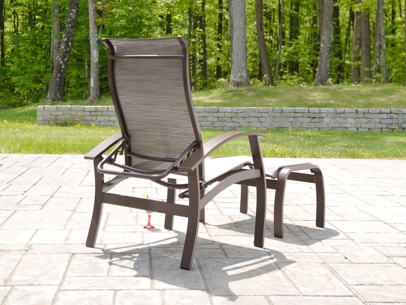 Telescope Casual Belle Isle Sling Aluminum Lounge Set TCBELLELNGLSET2
