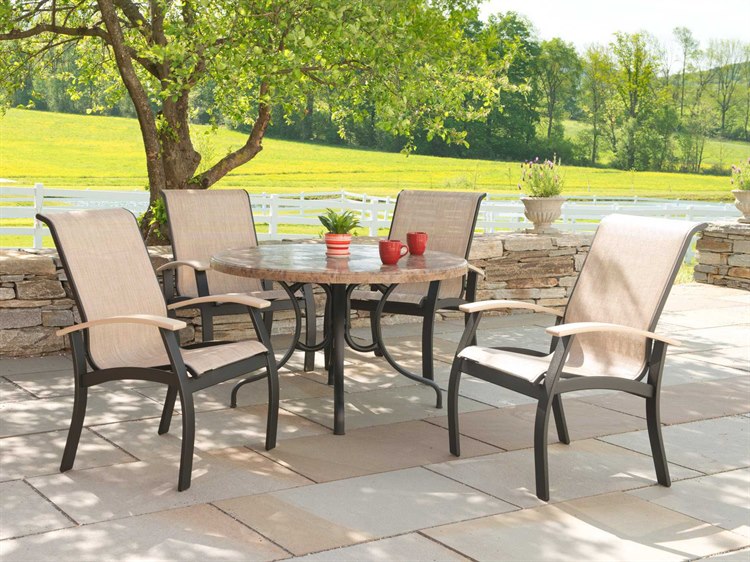 Telescope Casual Belle Isle Sling Aluminum Outdoor Dining Set TCL570SET1