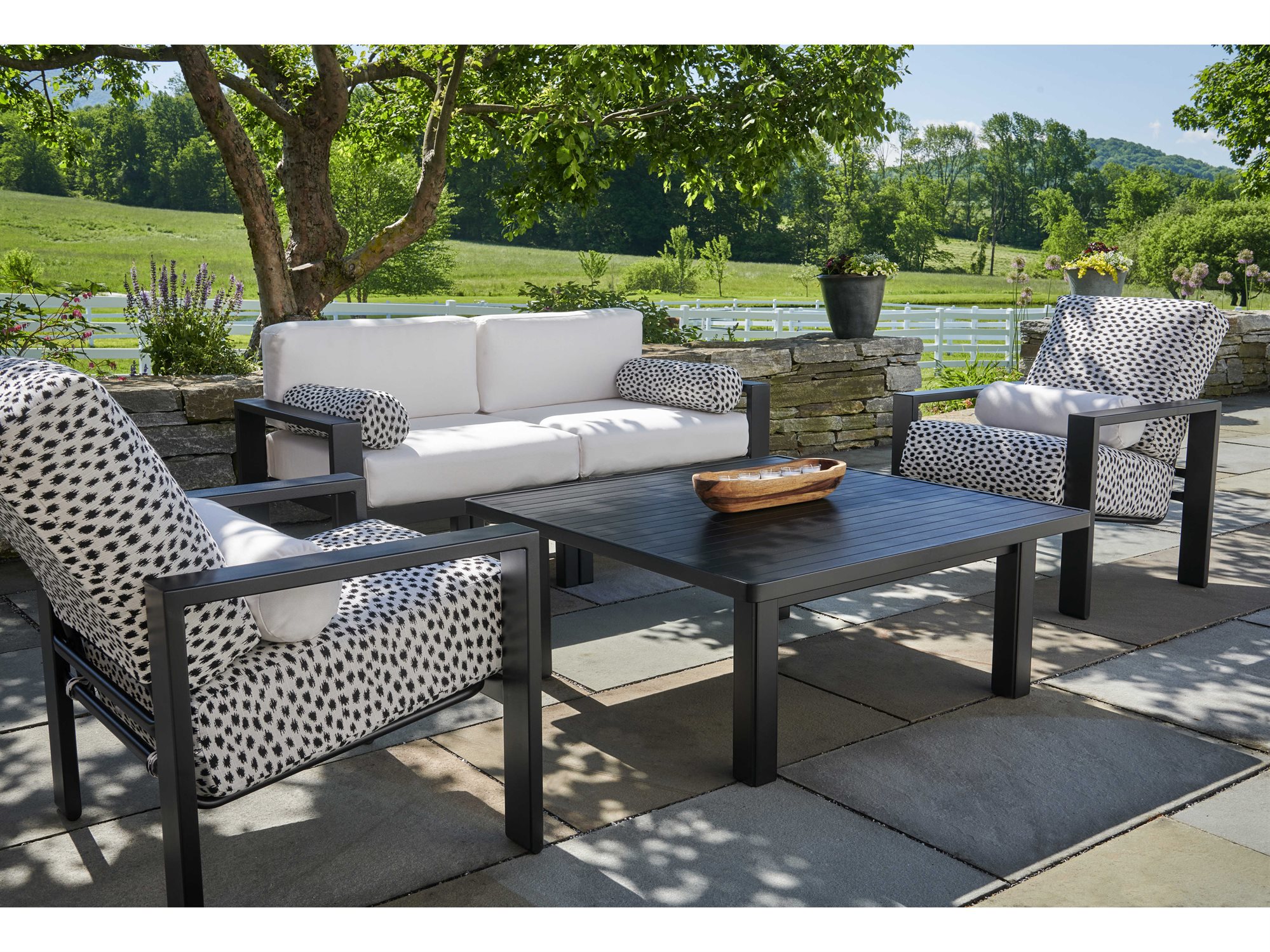 Telescope Casual Larssen Cushion Aluminum Lounge Set TCLRSSNCSHSECLNGSET