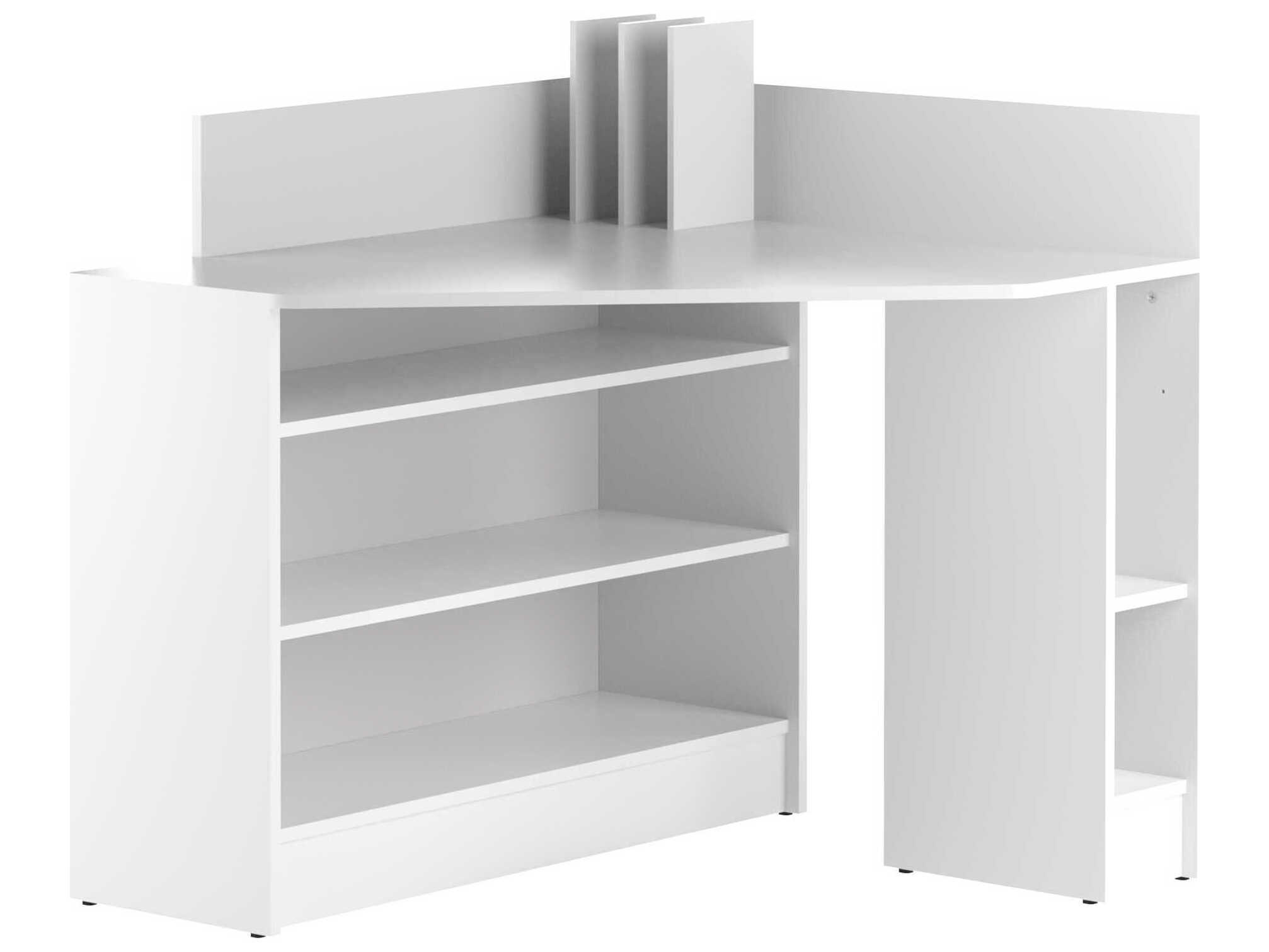 TemaHome Wall 37" Melamine White Corner Desk TEM81213844881