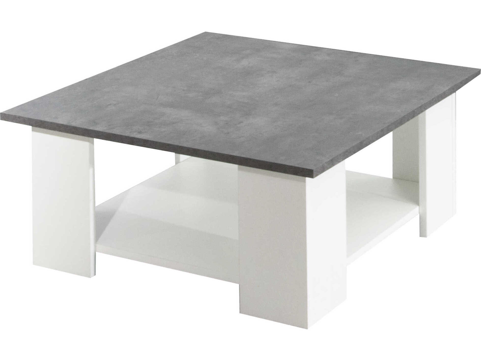 TemaHome Square 26" Wood Melamine White Concrete Look Coffee Table