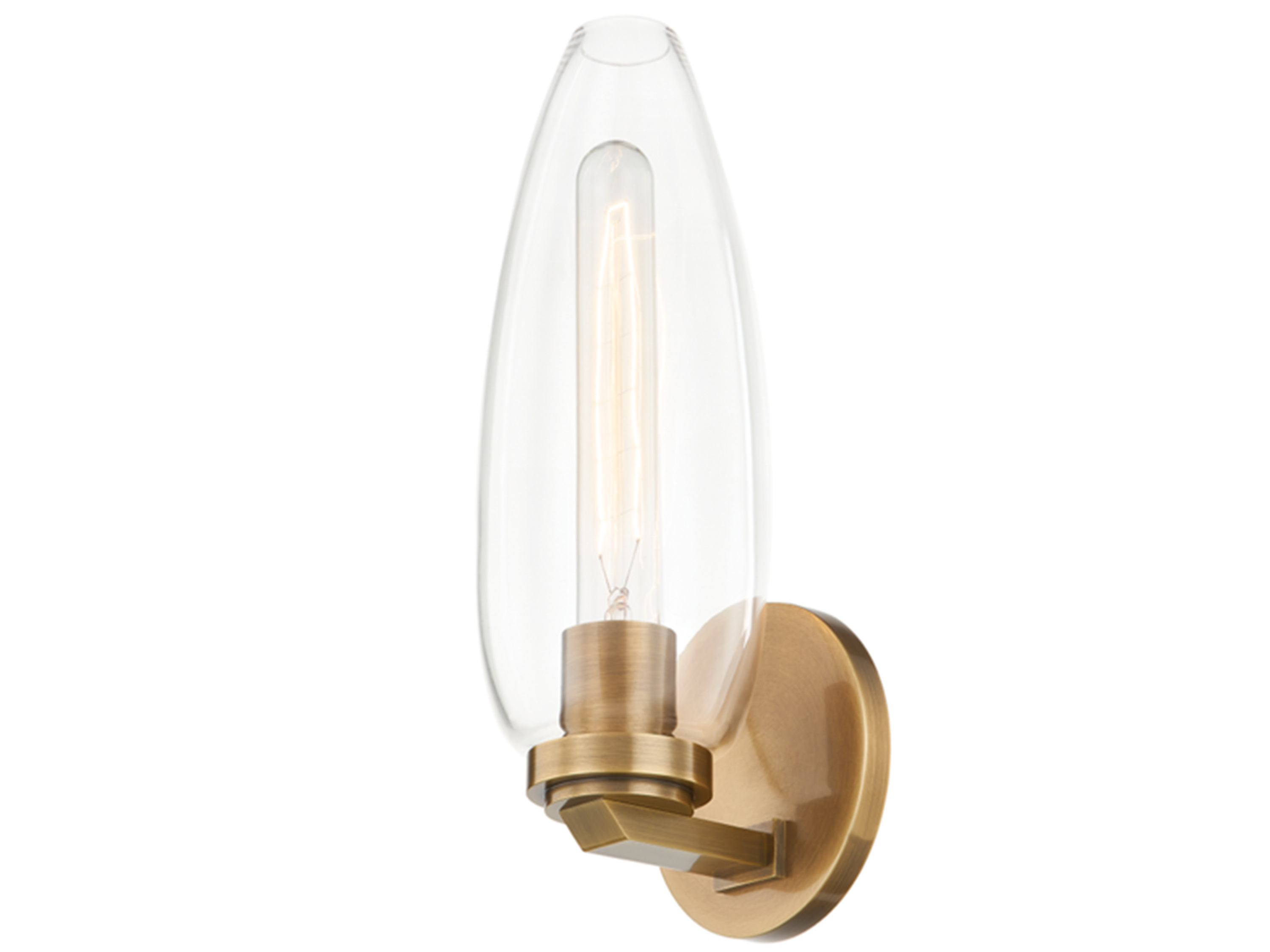 Troy Lighting Fresno 12" Tall 1Light Patina Brass Glass Wall Sconce