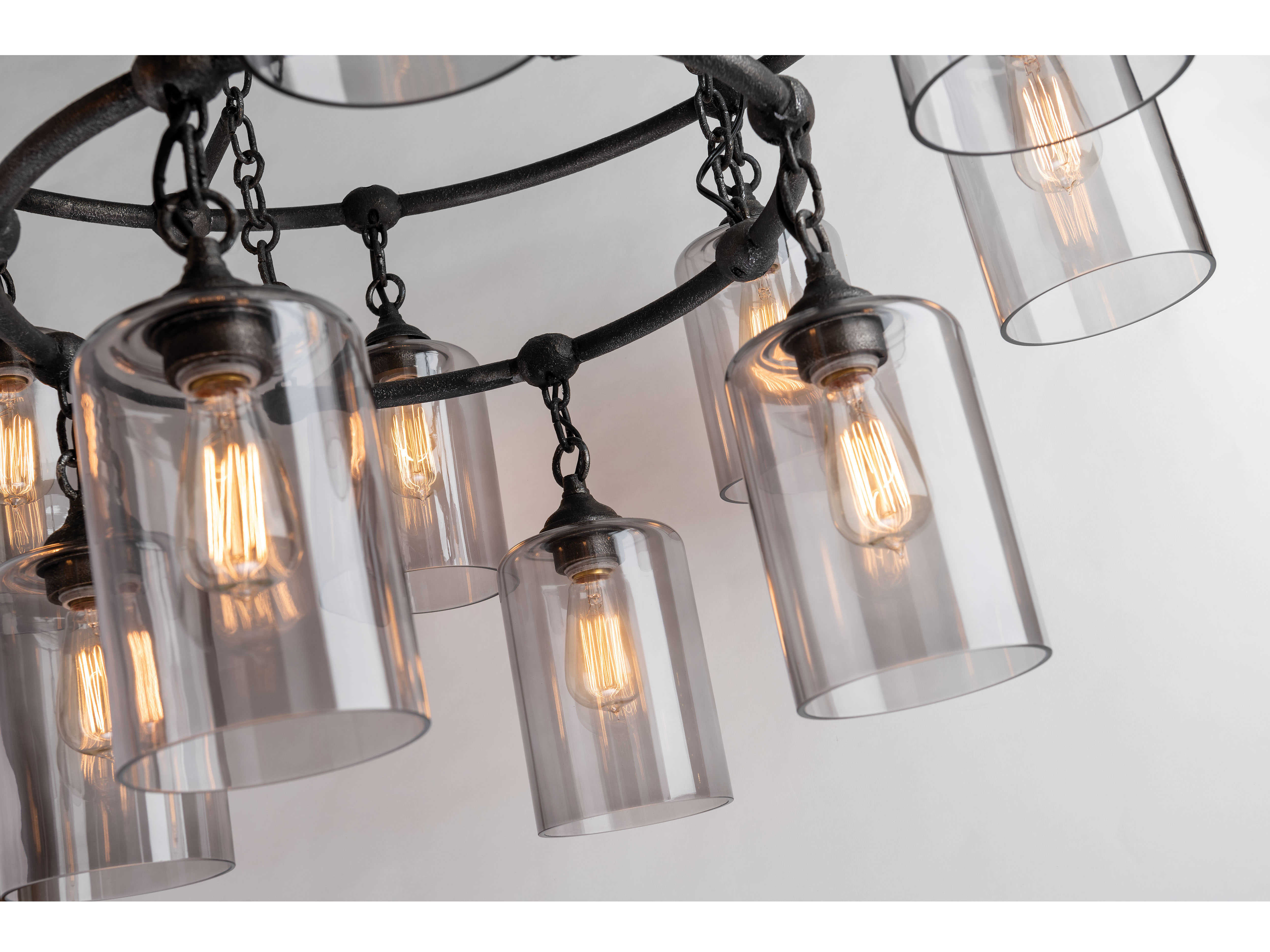 Troy Lighting Gotham Aged Silver 12Light 38'' Wide Chandelier TLF4425