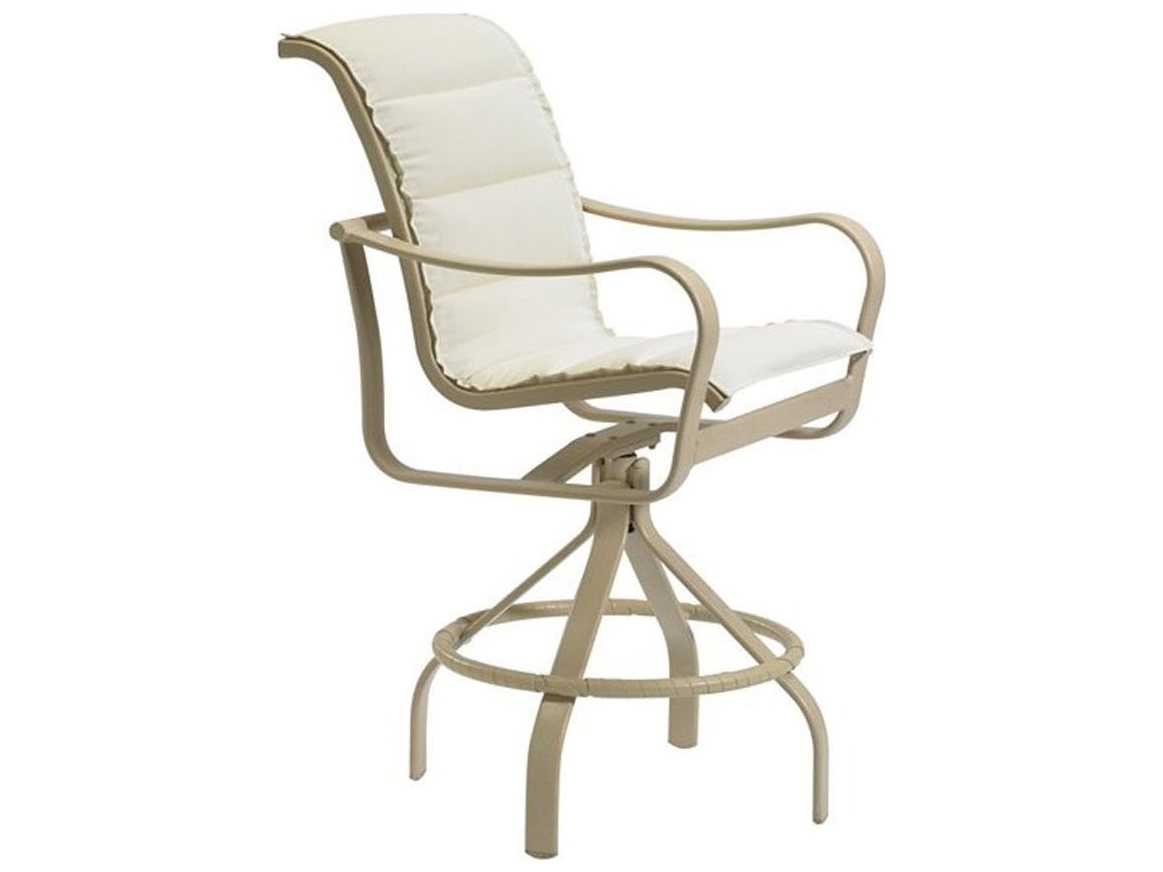 Tropitone Shoreline Padded Sling Aluminum Swivel Bar Stool 30