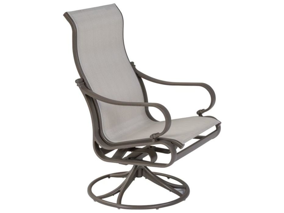 Tropitone Torino Sling Aluminum High Back Swivel Rocker Dining Arm