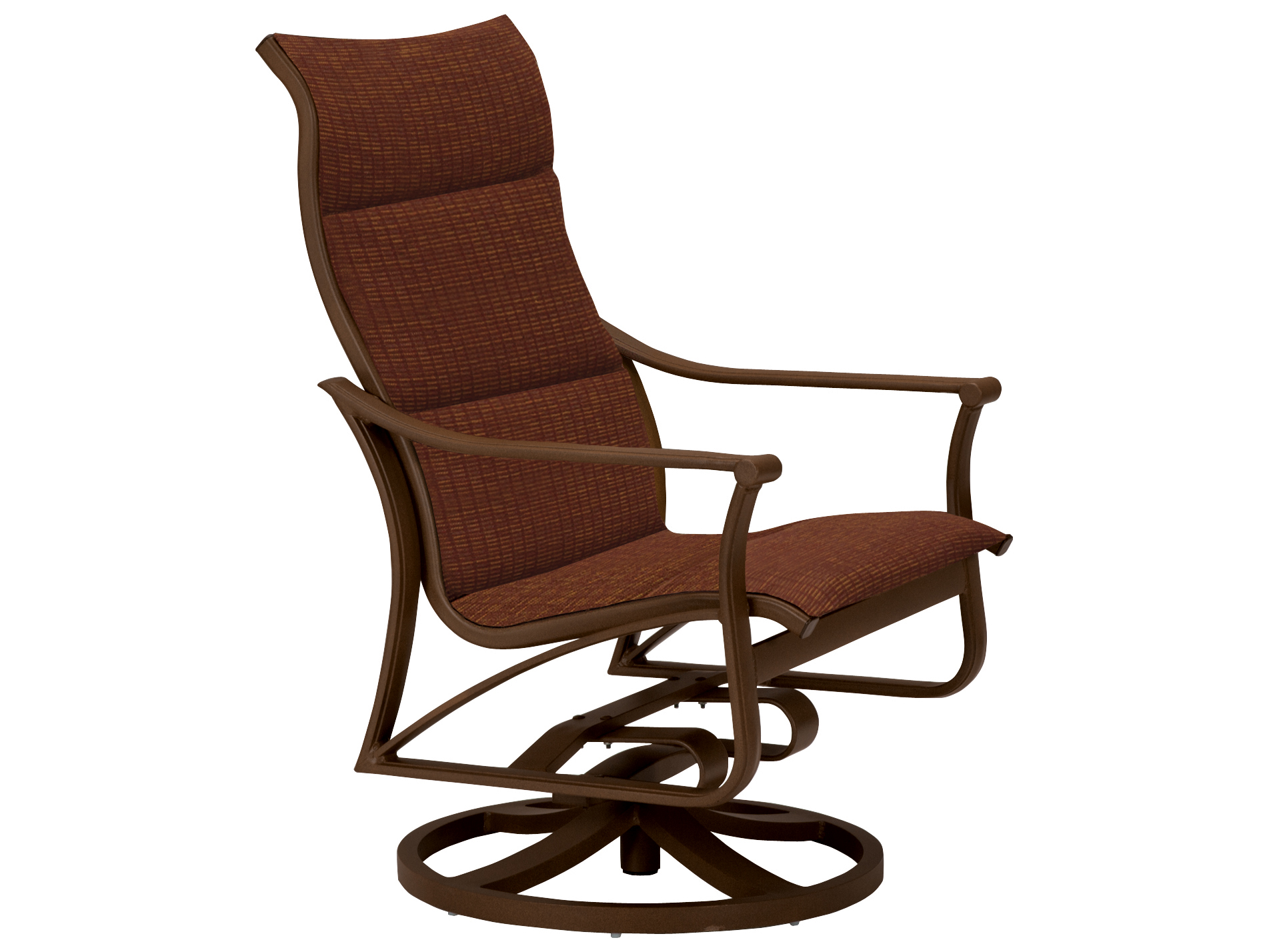 Tropitone Corsica Padded Sling Aluminum Swivel Rocker Lounger Chair TP161125NTPS