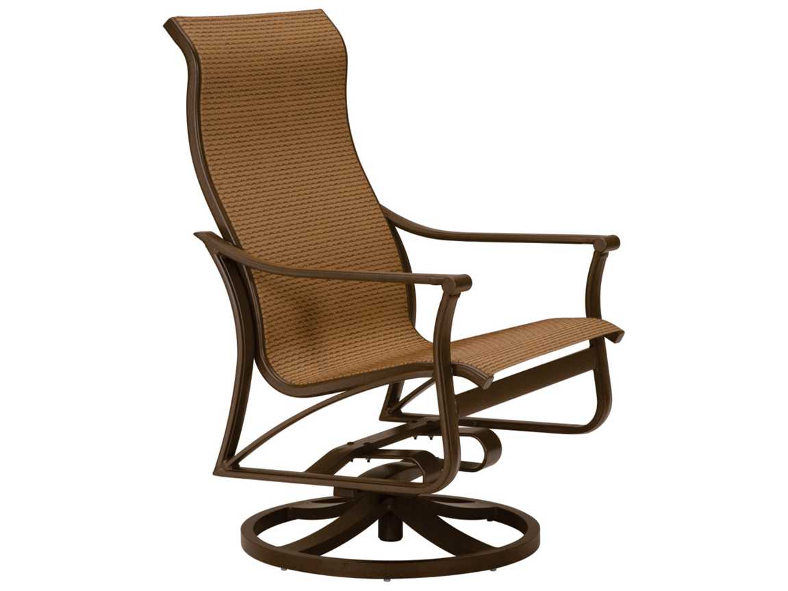 Tropitone Corsica Sling Aluminum High Back Swivel Action Lounge Chair