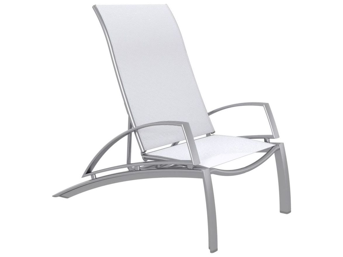 Tropitone South Beach Relaxed Sling Aluminum Recliner Lounge Chair