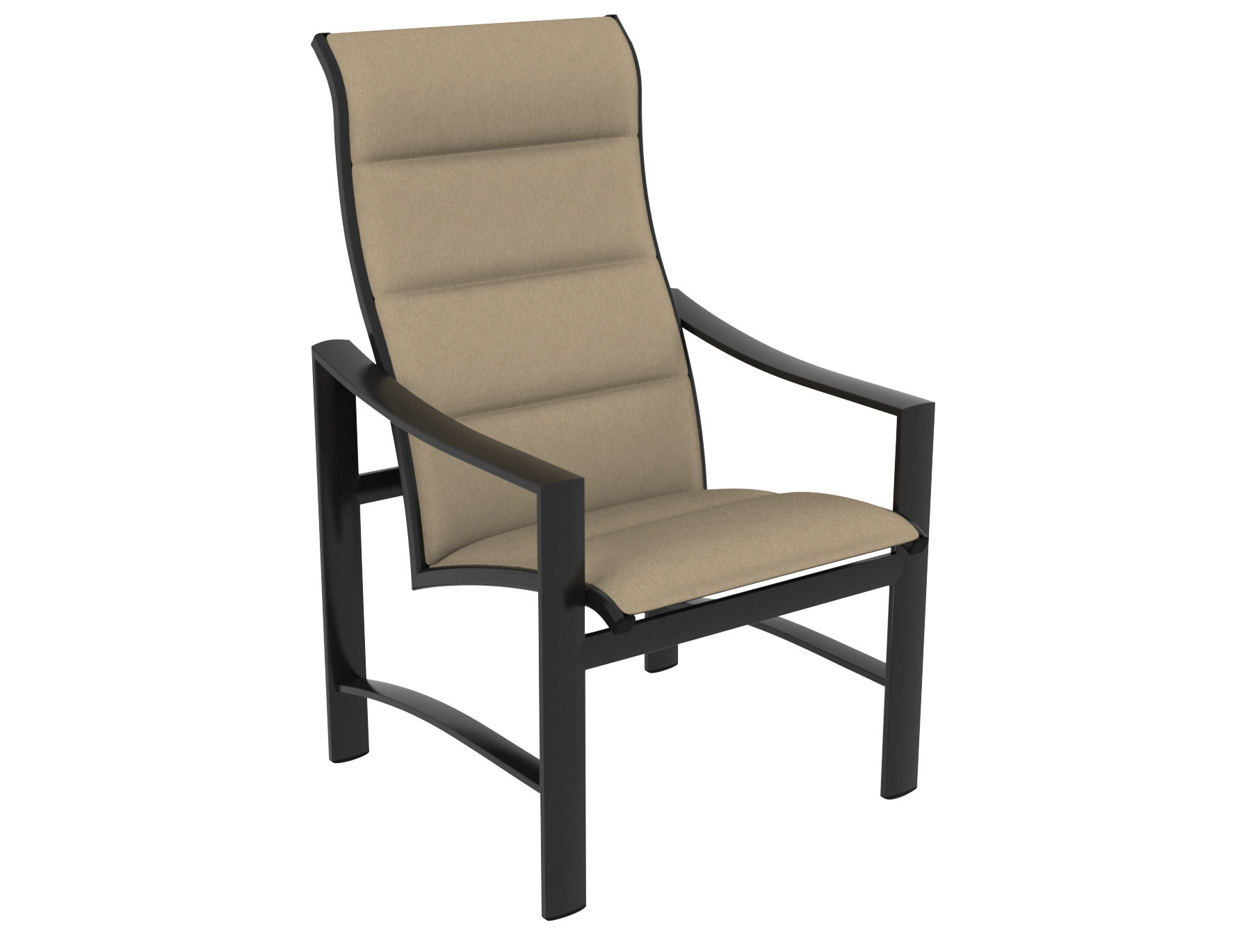 Tropitone Kenzo Padded Sling Aluminum High Back Dining Arm Chair