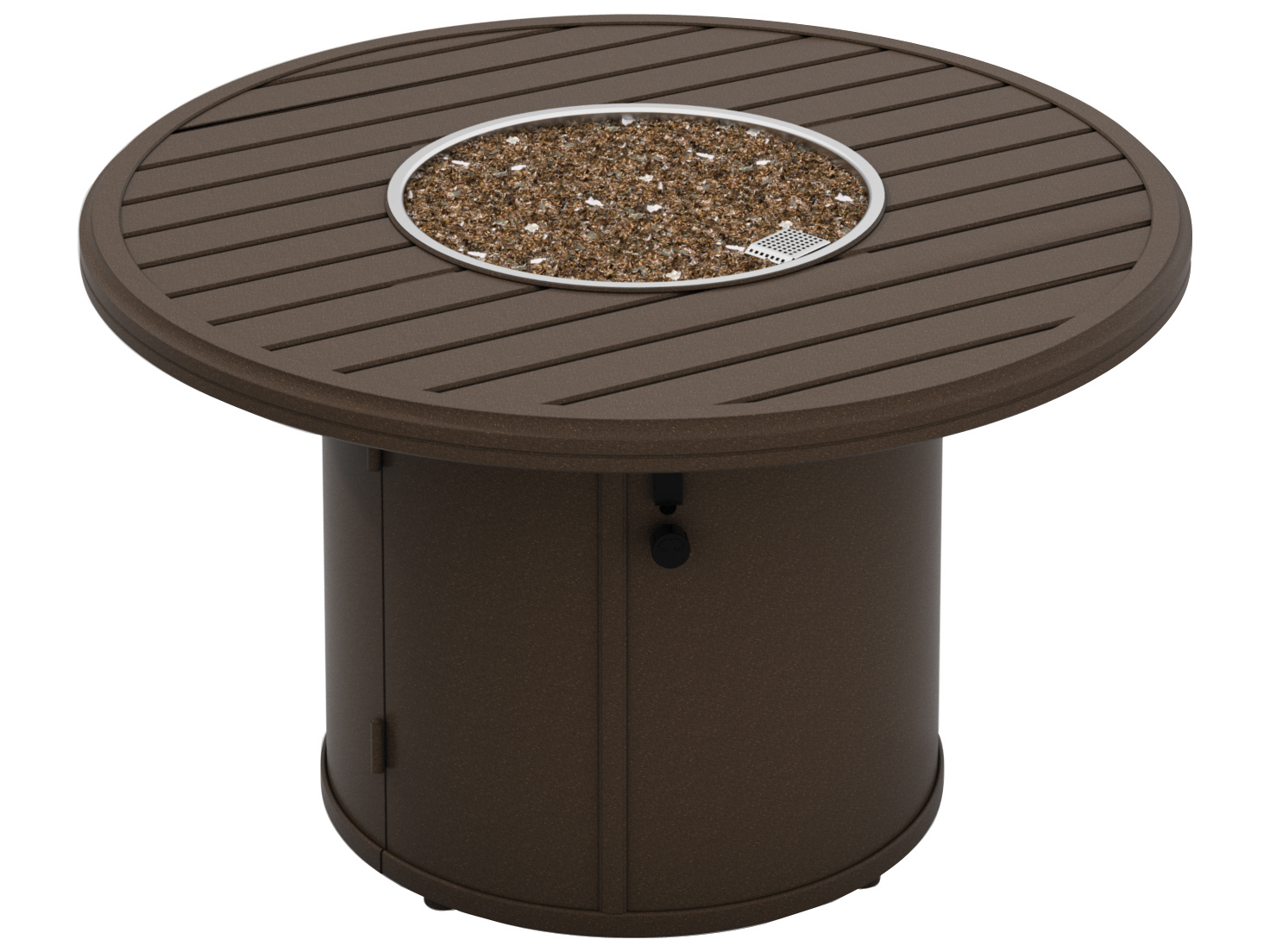 Tropitone Banchetto Aluminum 42'' Wide Round Fire Pit Table Ignitor