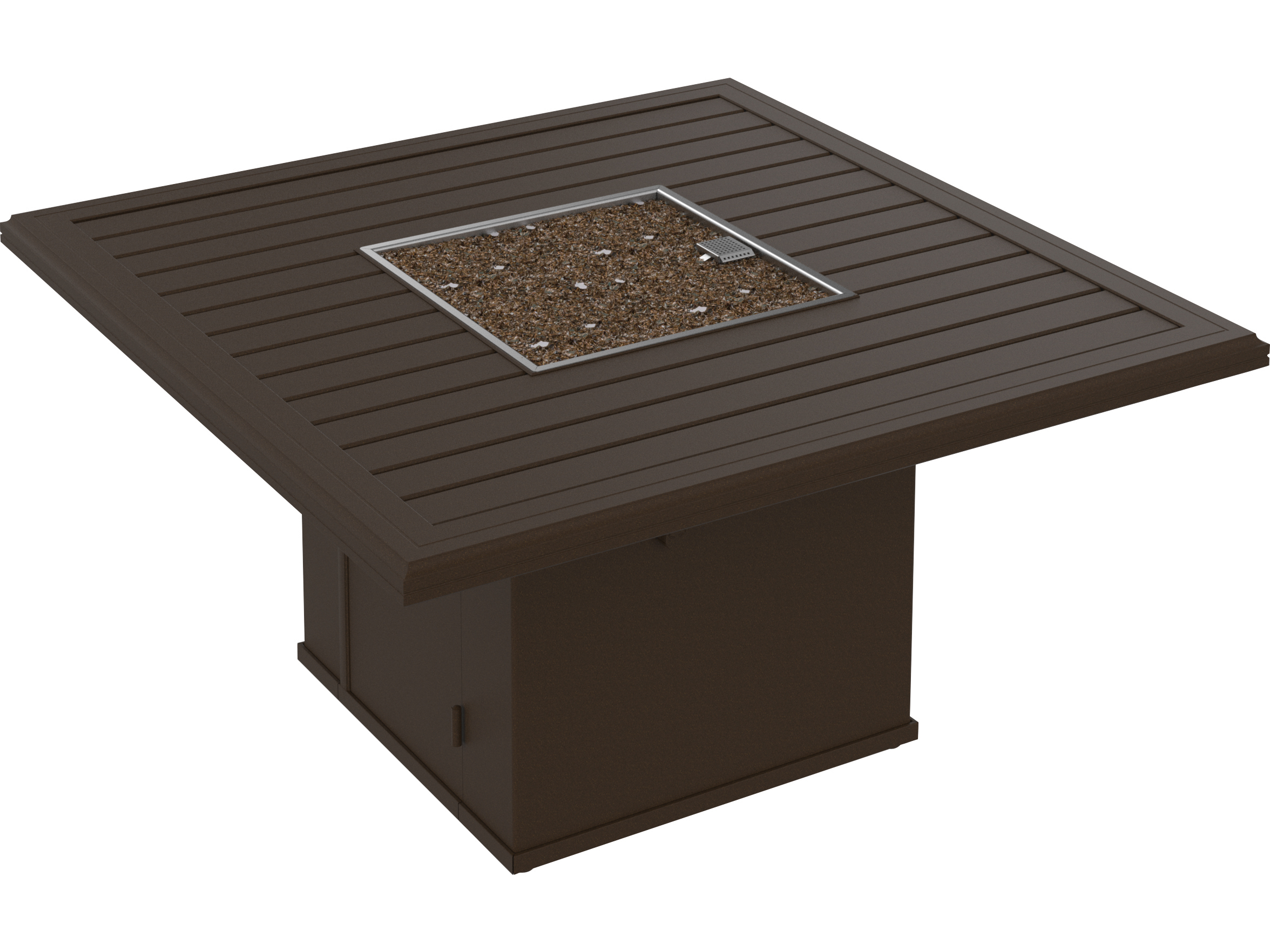Tropitone Fire Pit Table Reviews Tropitone Banchetto Aluminum 48''Wide Square Fire Pit Table 401558FP