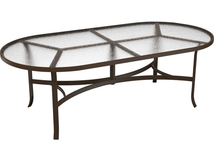 Tropitone Acrylic Cast Aluminum 84''W x 42''D Oval Dining Table 4284A