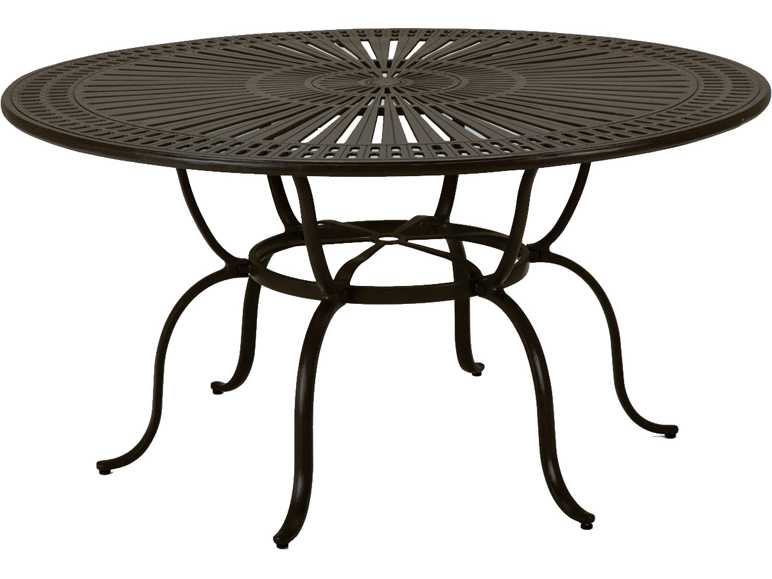 Tropitone Cast KD Spectrum Aluminum 66''Wide Round Dining Table with