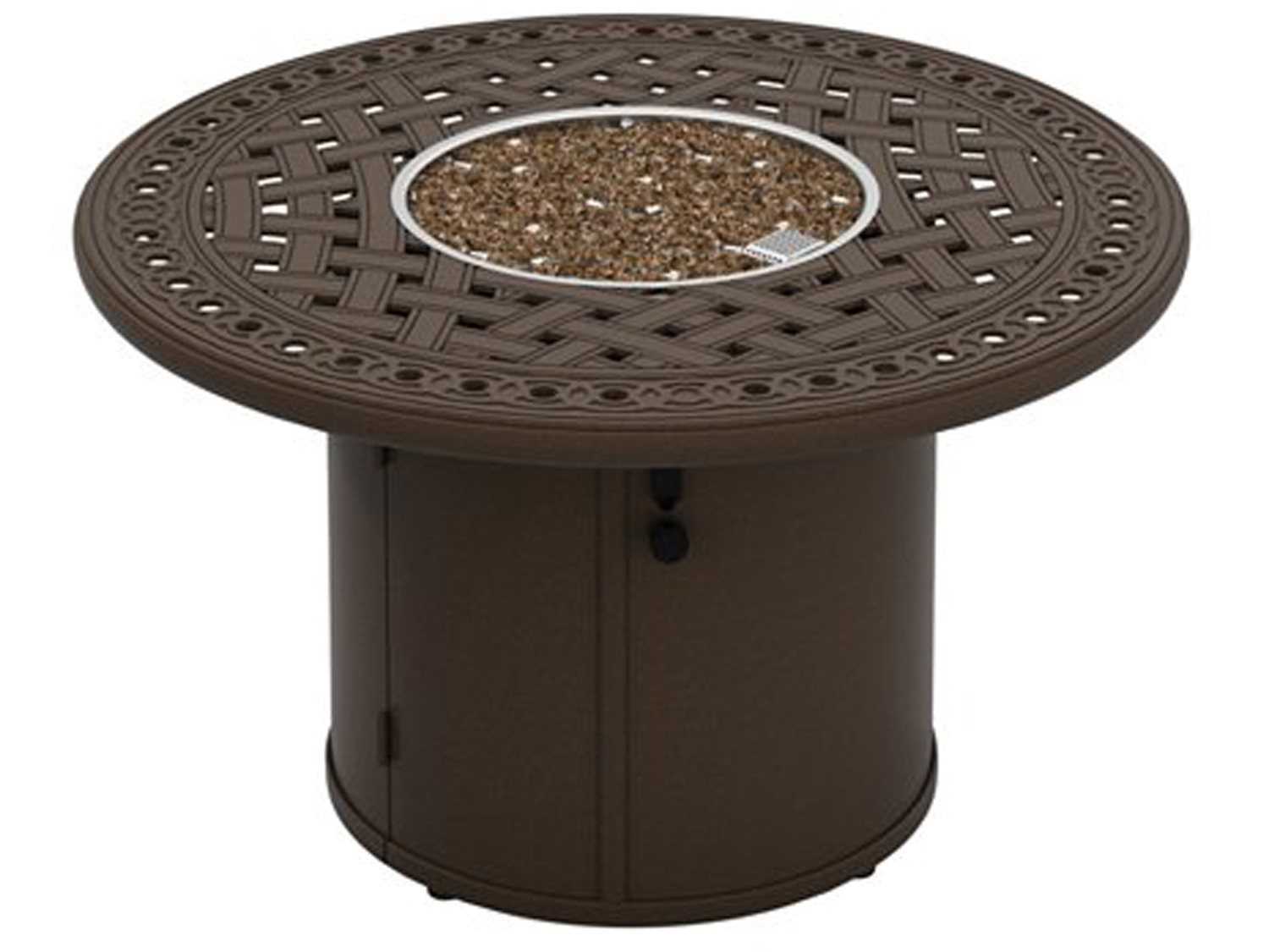 Tropitone Garden Terrace Aluminum 43 Round Fire Pit Table TP821486FP