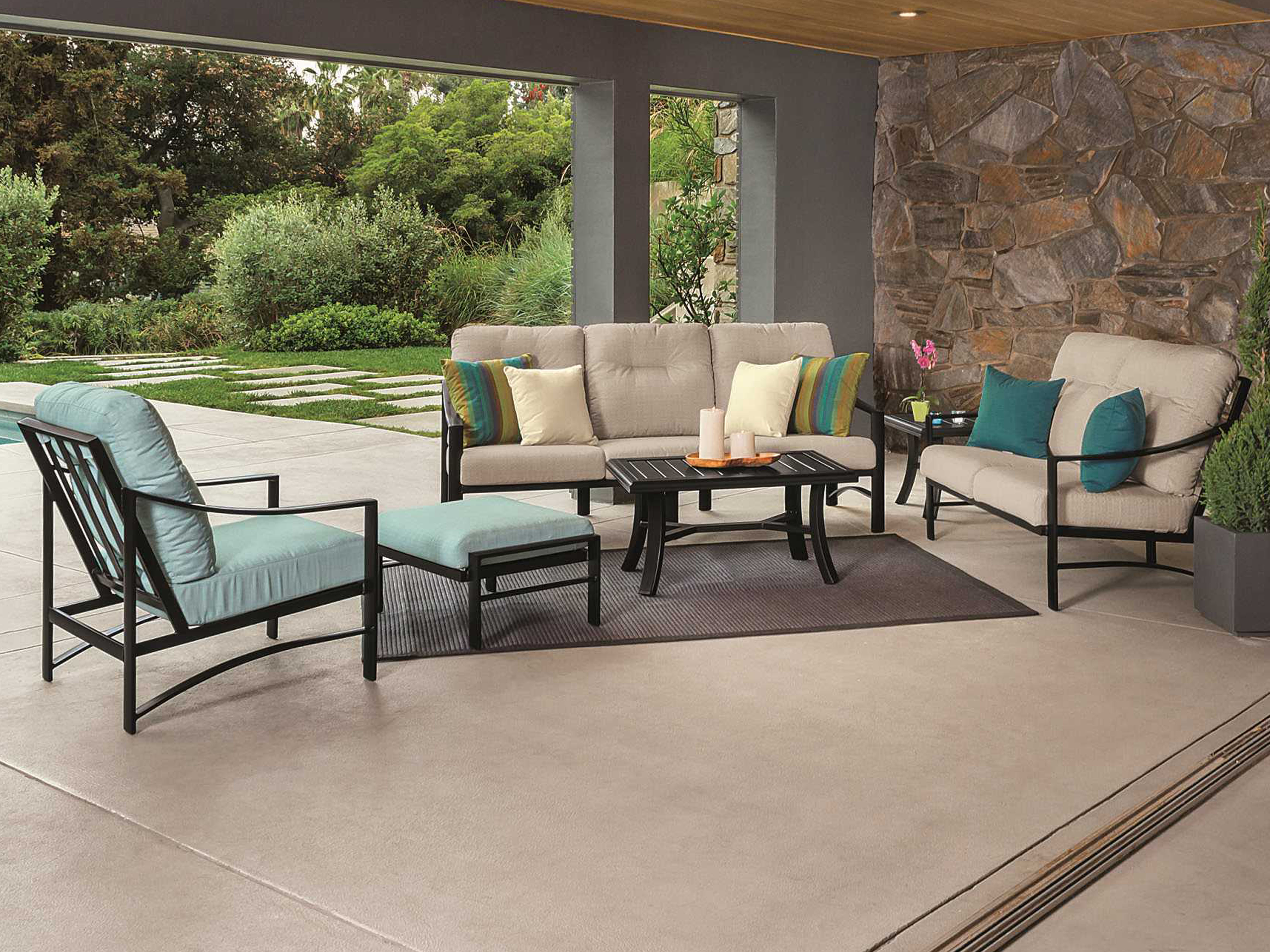 Tropitone Kenzo Cushion Aluminum Lounge Set TPKENZOLNGESET3