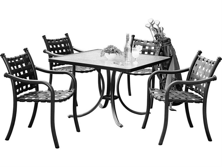 Tropitone Acrylic Cast Aluminum Square Outdoor Dining Table with