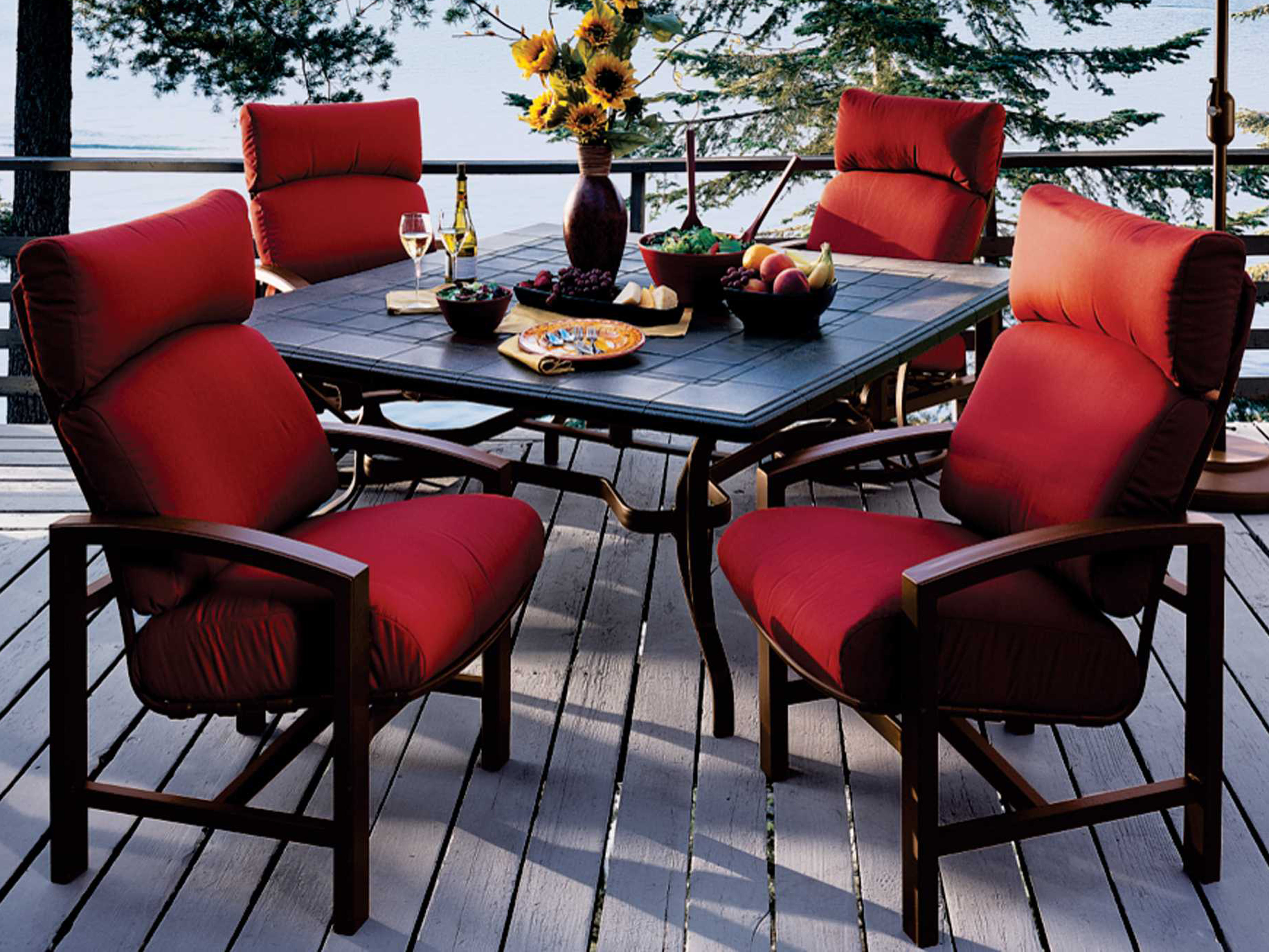 Tropitone Lakeside Cushion Aluminum Dining Set TPLKCDS