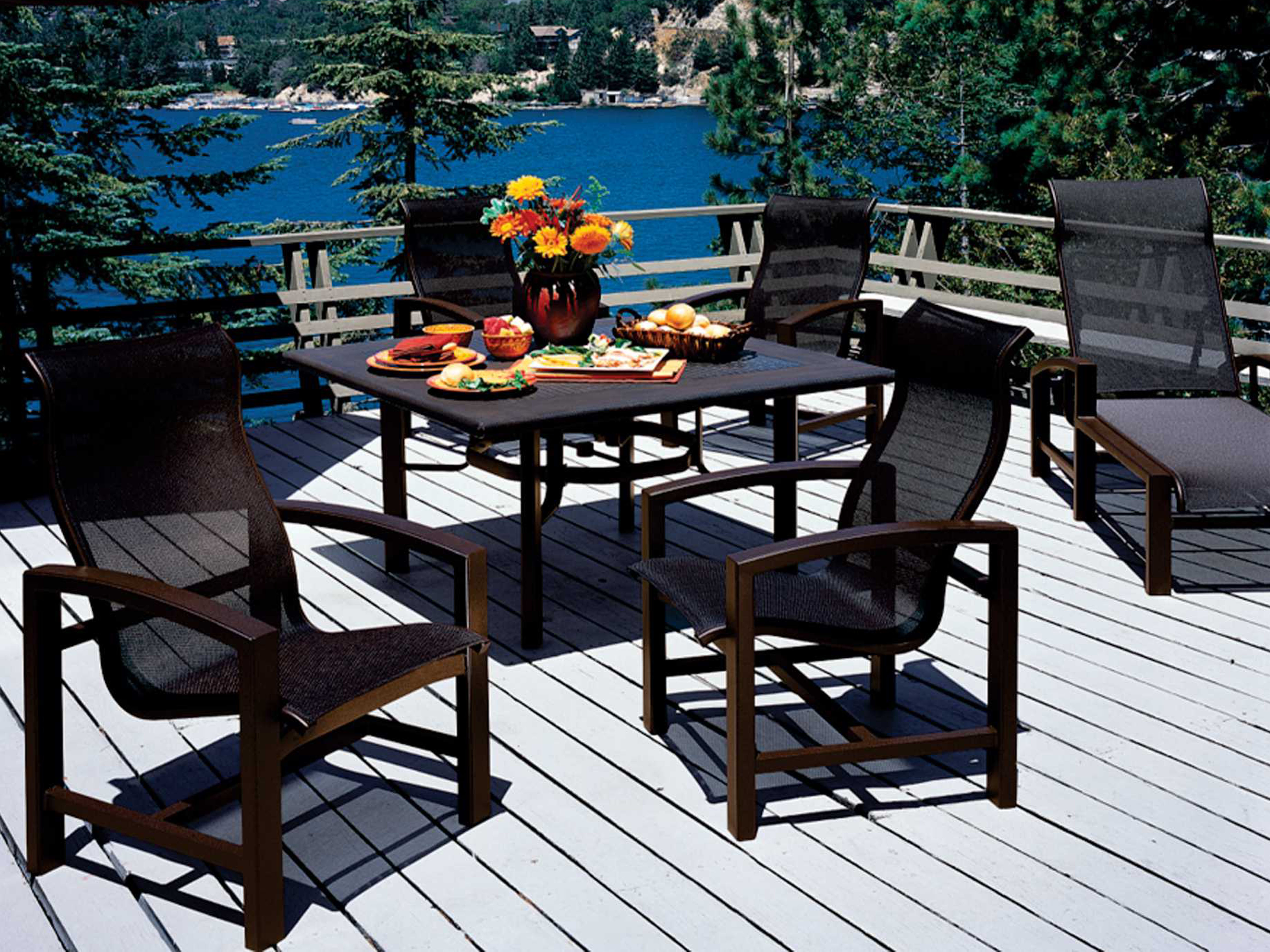 Tropitone Lakeside Sling Aluminum Dining Set TPLKSDS