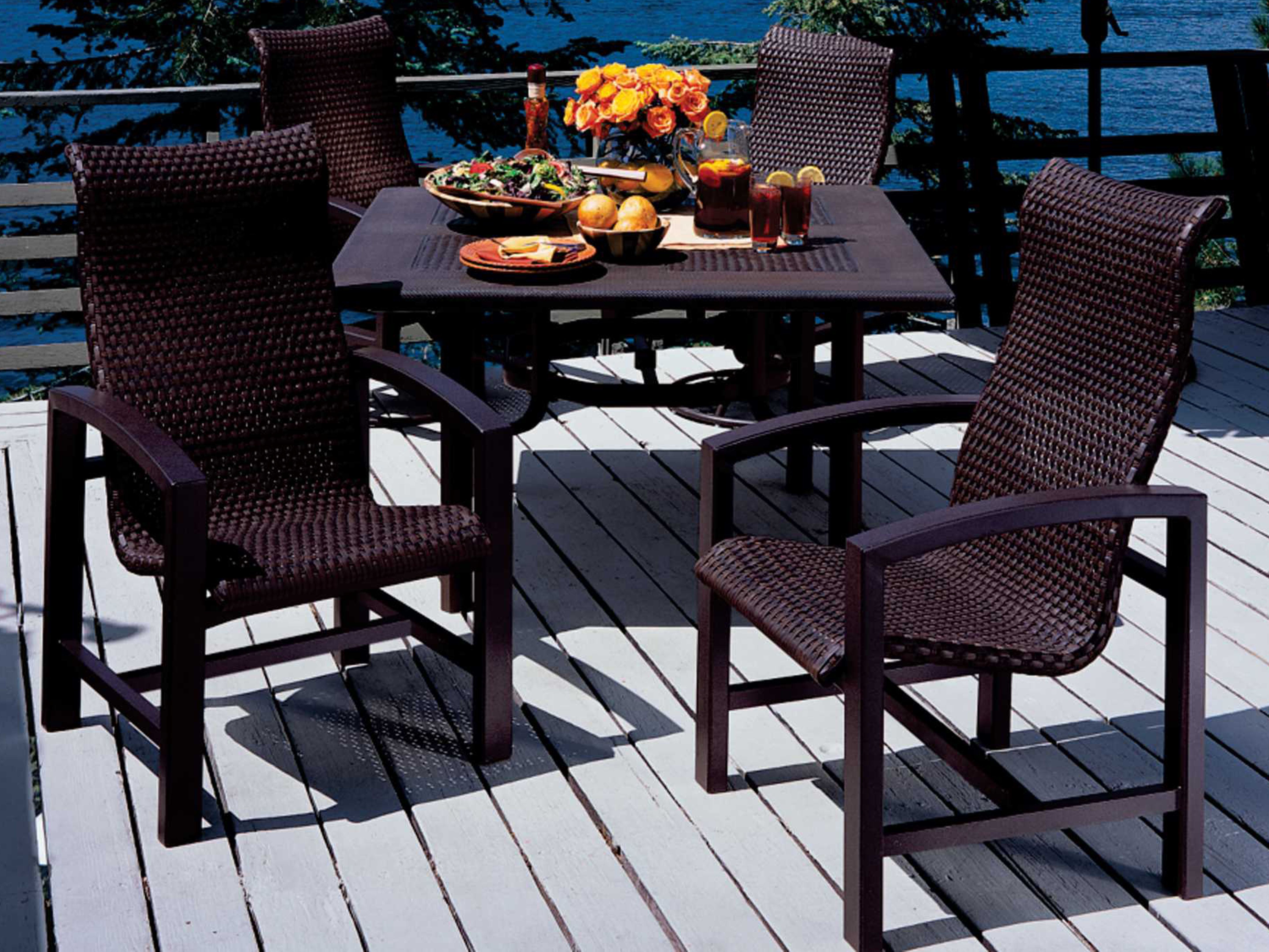 Tropitone Lakeside Woven Aluminum Dining Set TPLKWDS