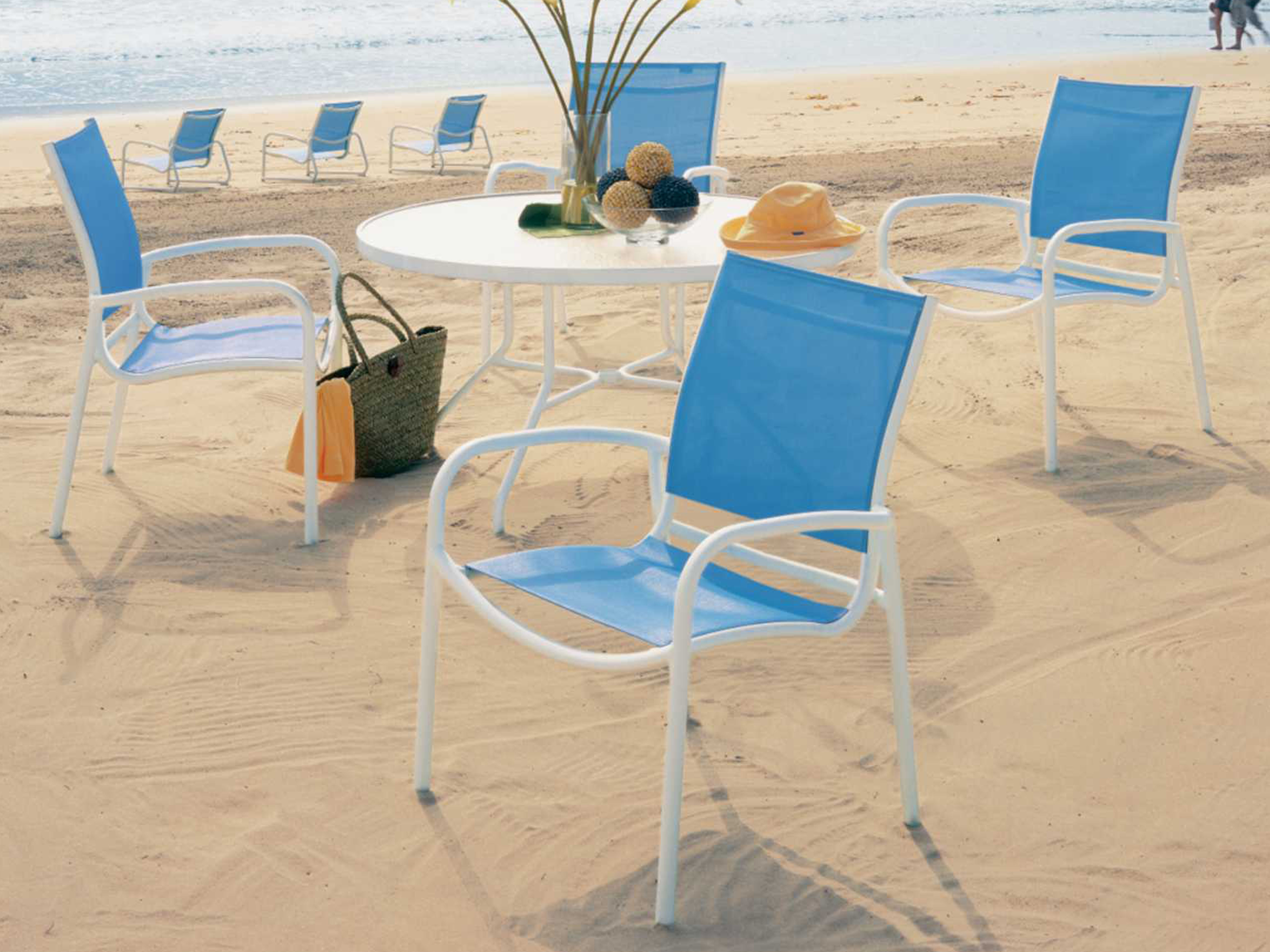 Tropitone Millennia Relaxed Sling Aluminum Dining Set MRGDS