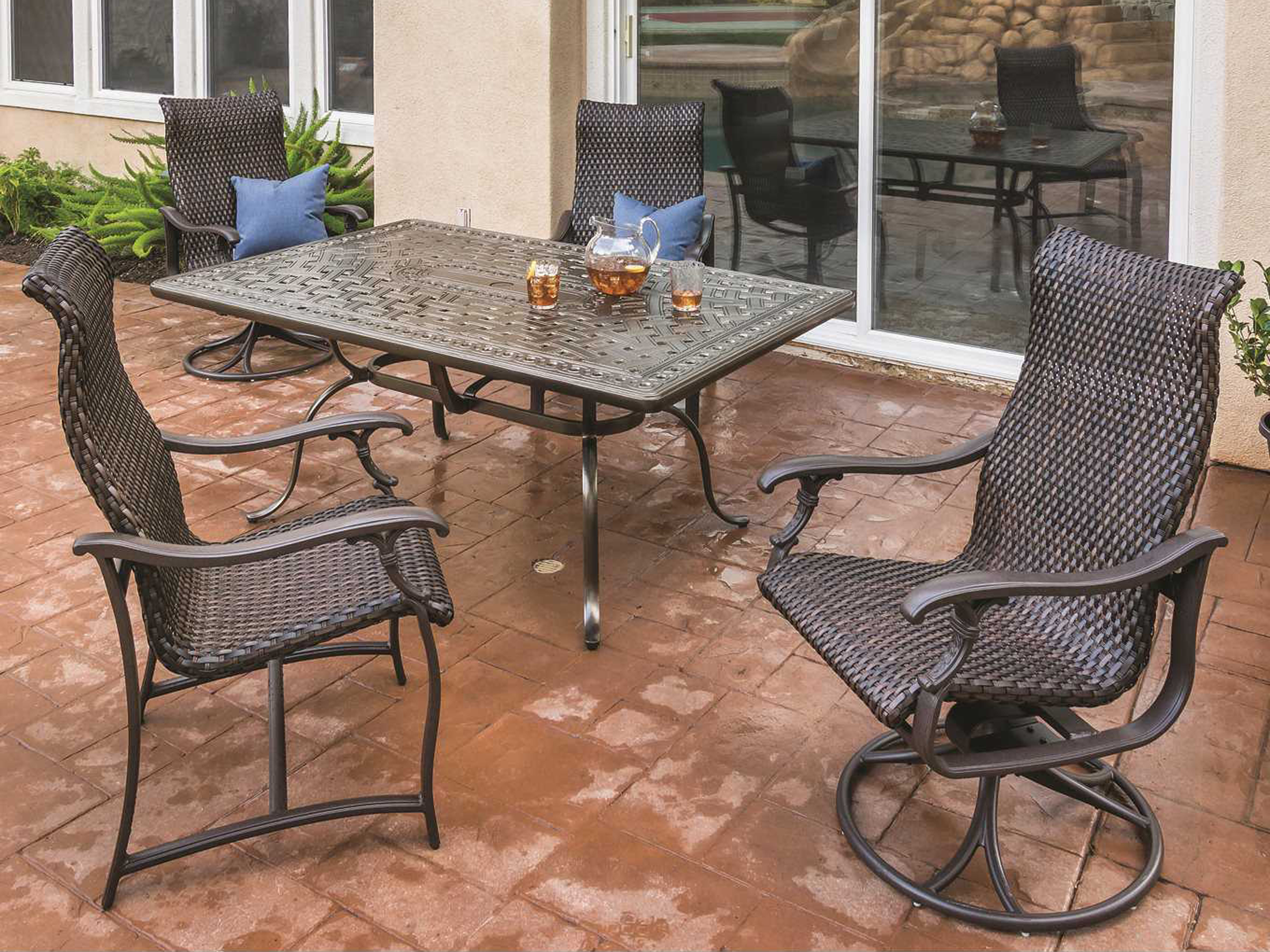 Tropitone Cast Aluminum Patio Furniture Tropitone Kd Garden Terrace Cast Aluminum 70 x 43 Rectangular Dining