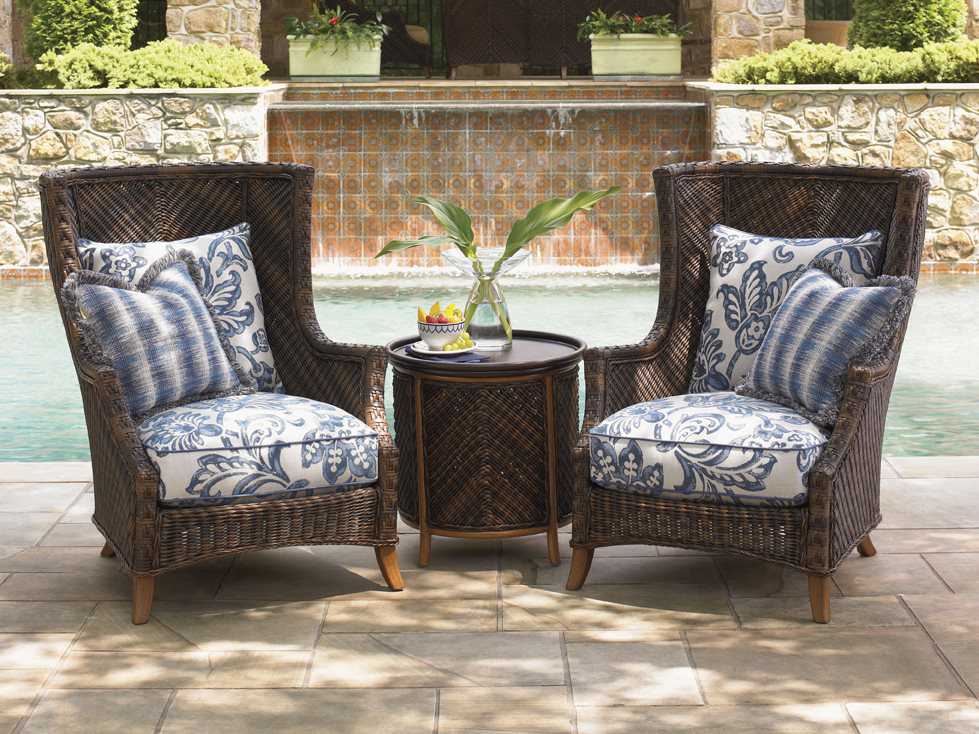 Tommy Bahama Outdoor Island Estate Lanai Wicker Lounge Set TR317010SET2