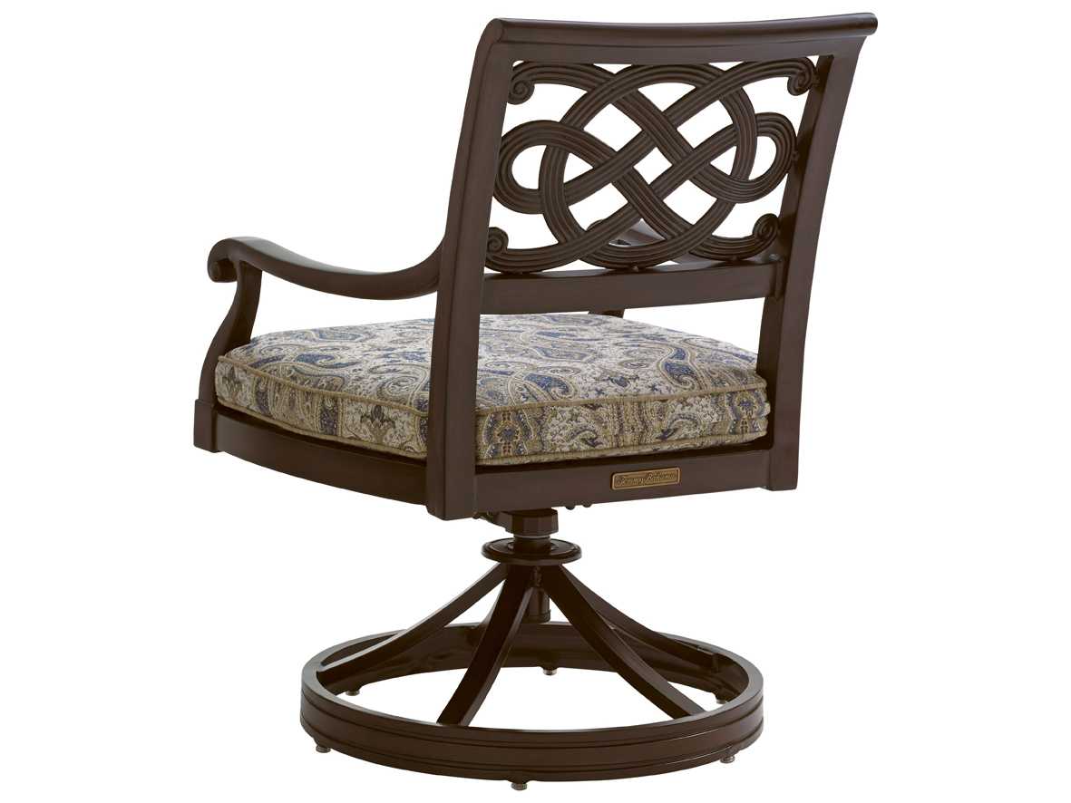 Tommy Bahama Outdoor Black Sands Cast Aluminum Cushion Swivel Rocker Dining Chair TR323513SR