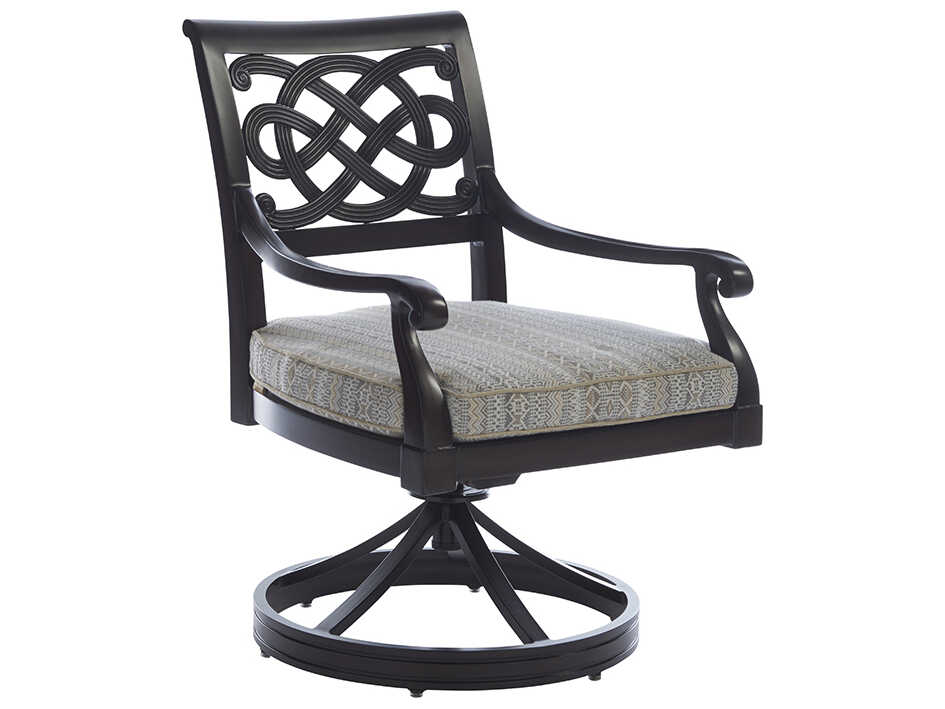 Tommy Bahama Outdoor Black Sands Cast Aluminum Cushion Swivel Rocker
