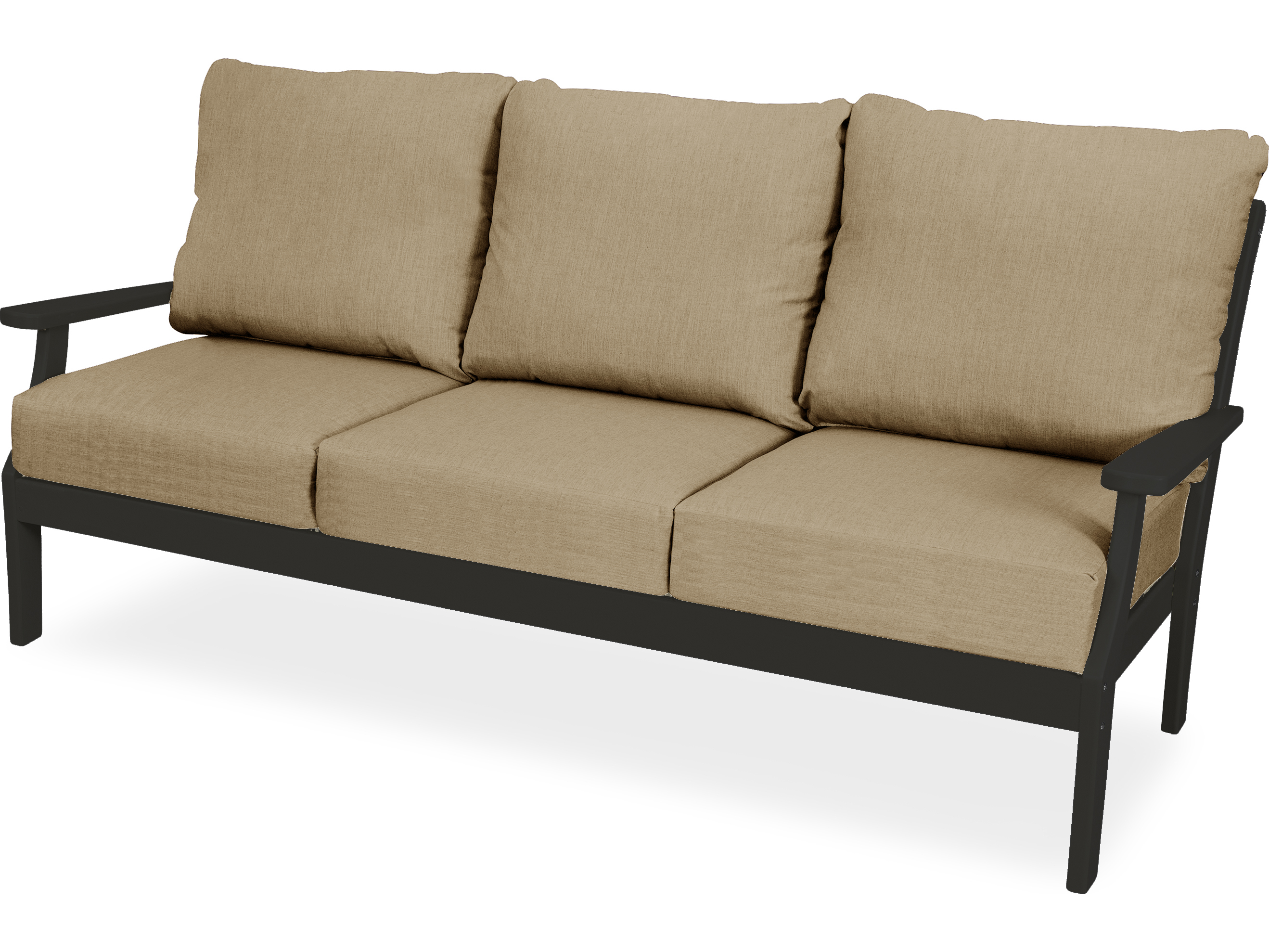 Trex Outdoor Furniture Yacht Club Deep Seating Sofa in Charcoal Black / Cast Ash TRXTX4513CB40428