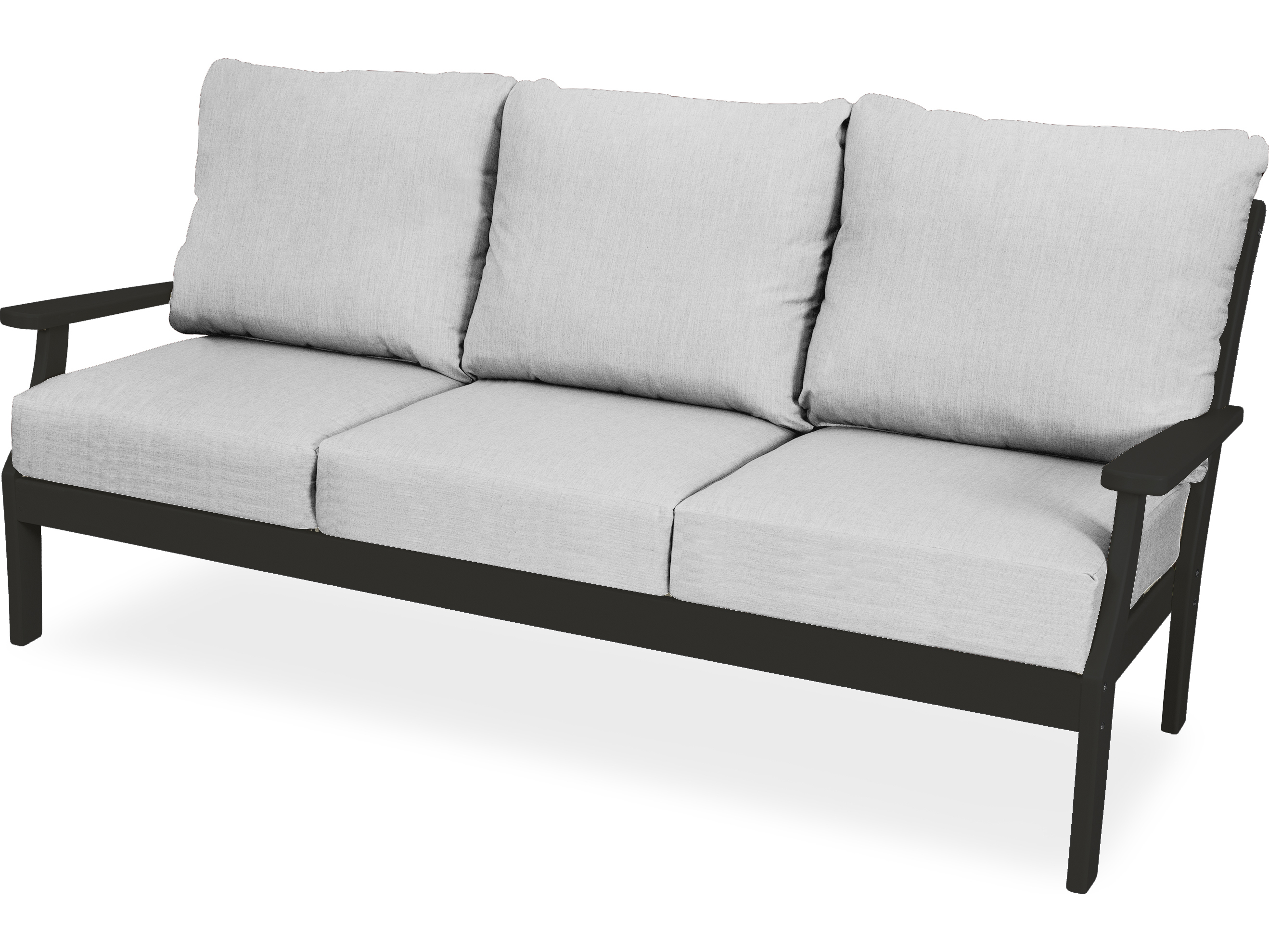 Trex Outdoor Furniture Yacht Club Deep Seating Sofa in Charcoal Black