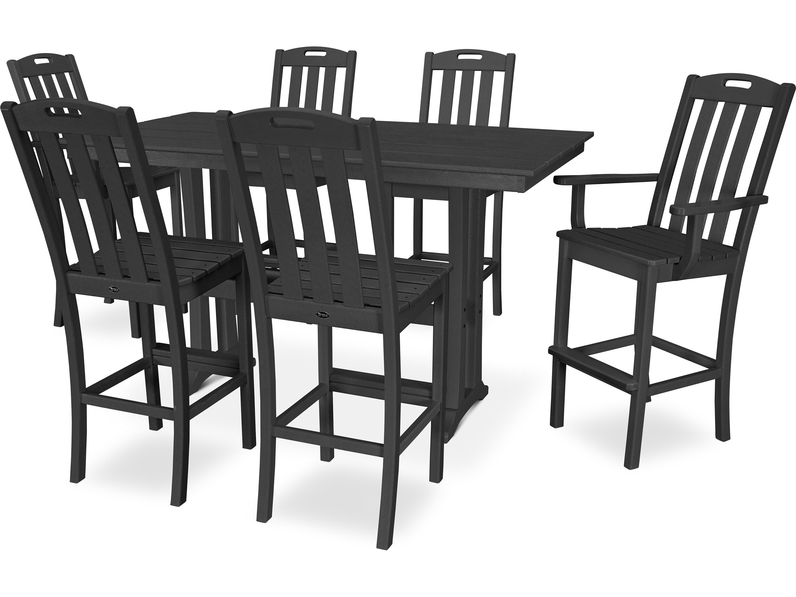 Trex® Outdoor Furniture™ Yacht Club Recycled Plastic 7 Piece Farmhouse