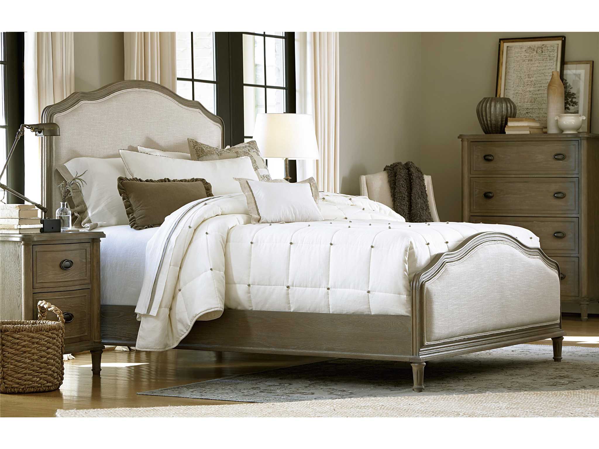Universal Furniture Devon Studio Beige Upholstered King Panel Bed