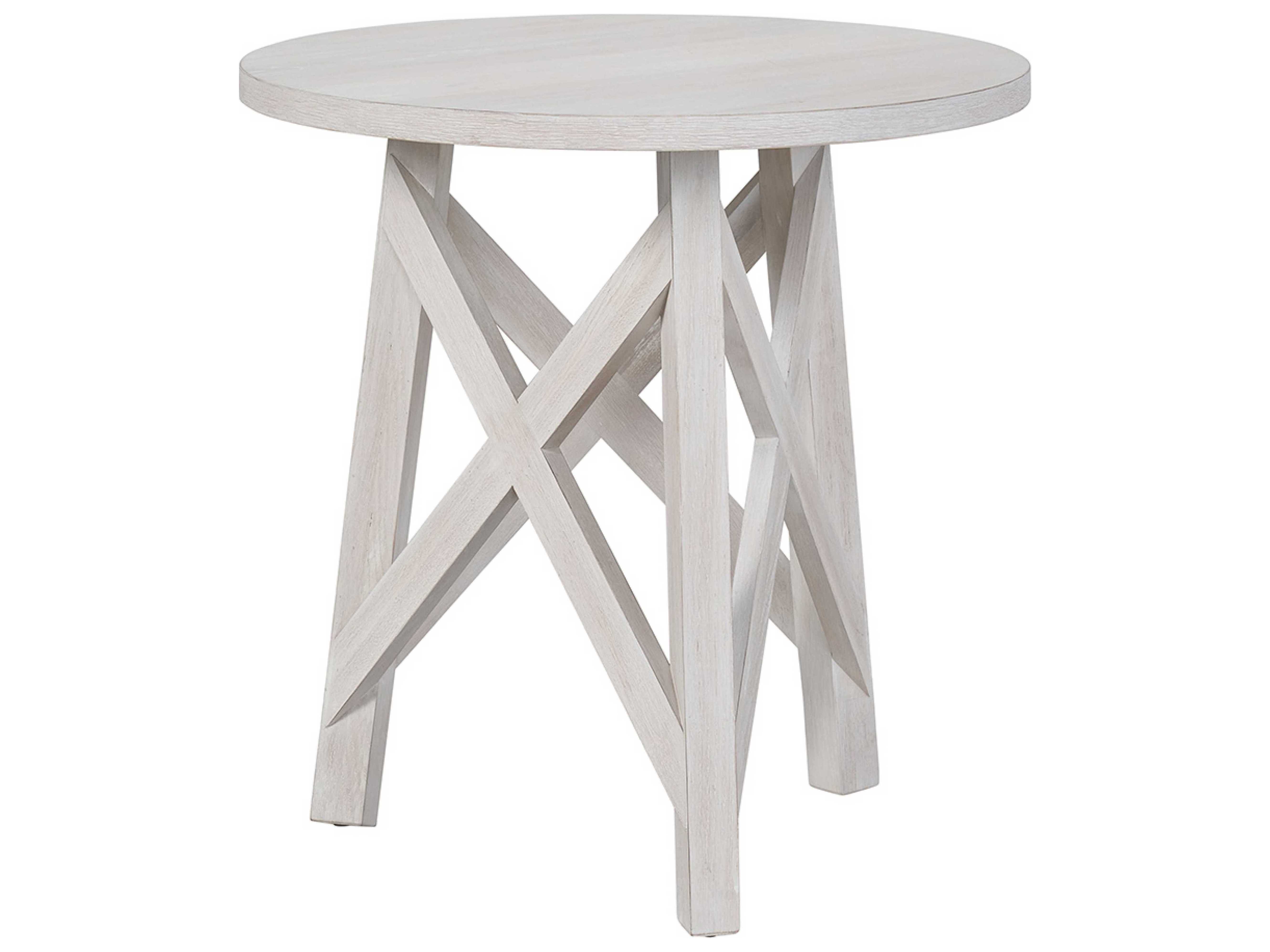 Universal Furniture Modern Farmhouse Cricket 24" Round Wood Buttermilk