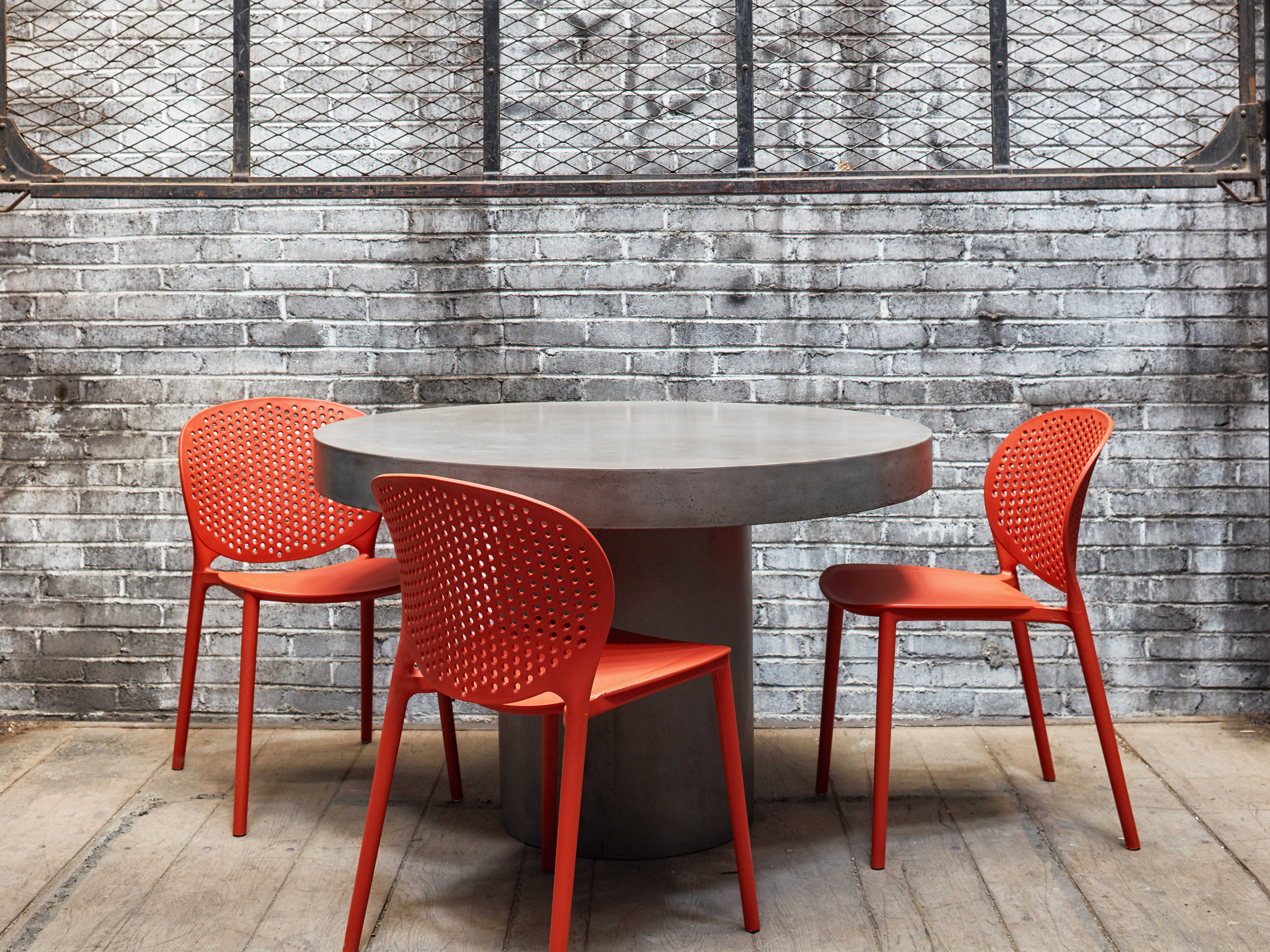 Urbia Outdoor Bailey Dark Orange Recycled Plastic Dining Chair