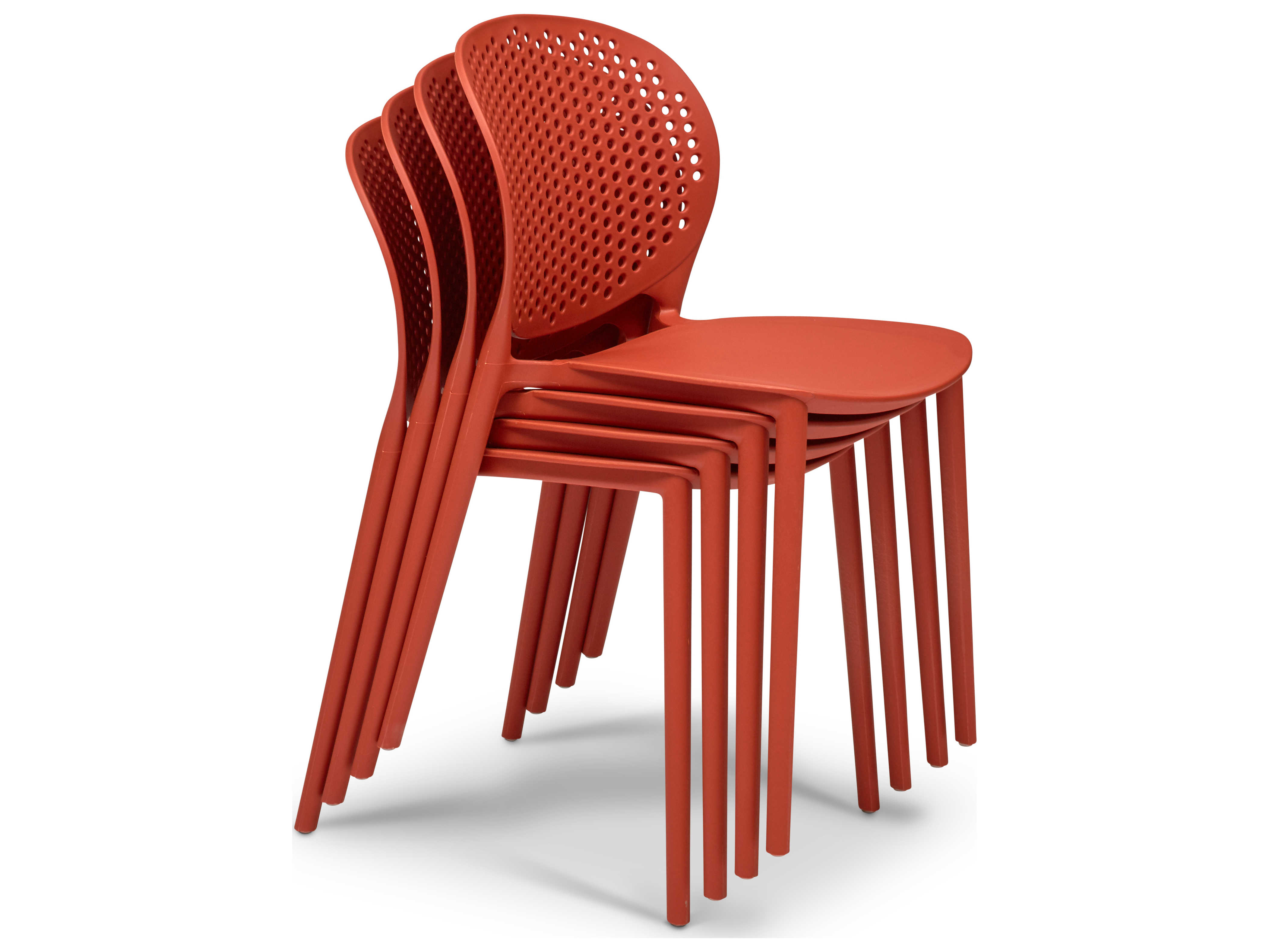 Urbia Outdoor Bailey Dark Orange Recycled Plastic Dining Chair